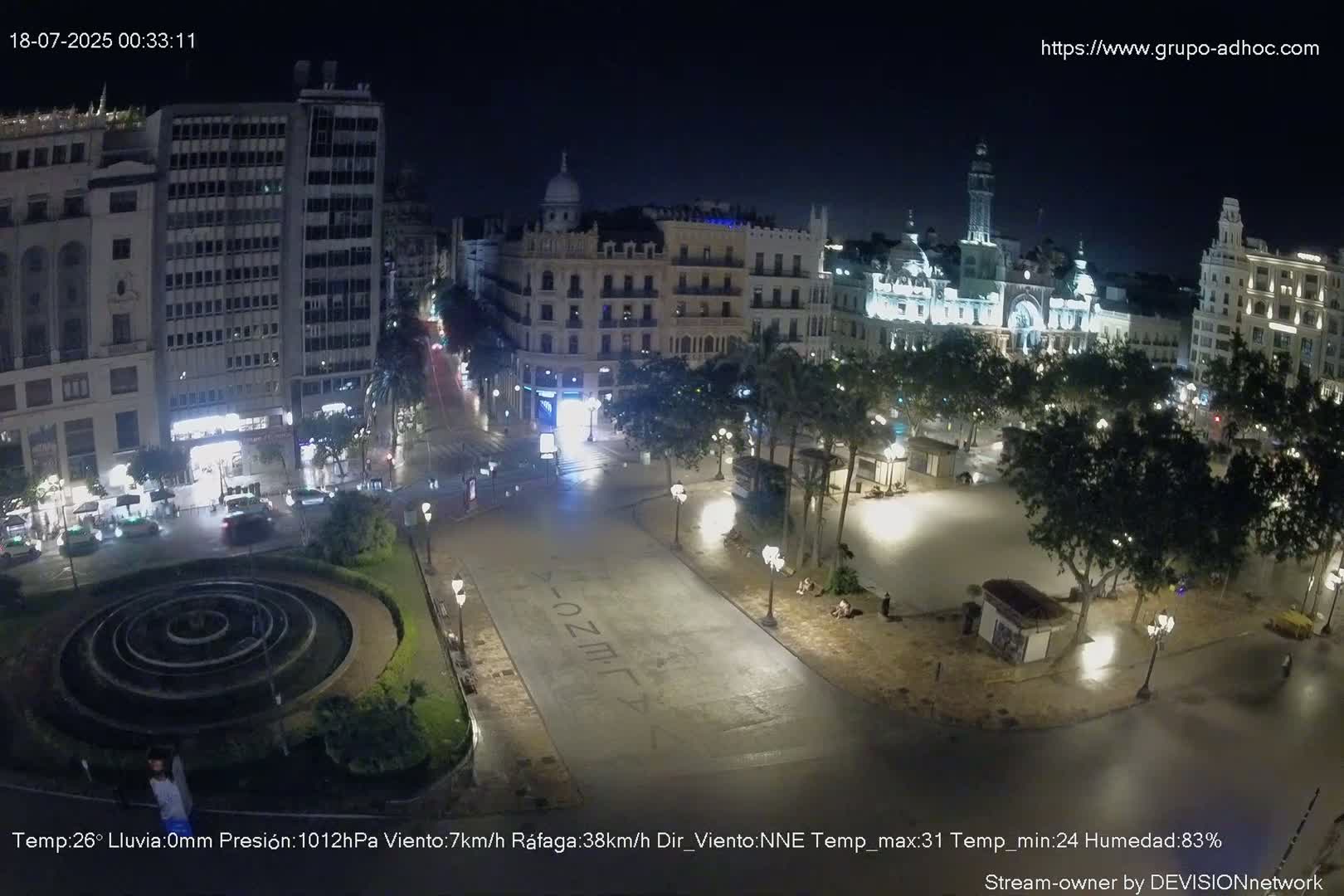 Valencia City , Plaza del Ayuntamiento Square Live Cam - Valencia,  Comunidad Valenciana, Spain