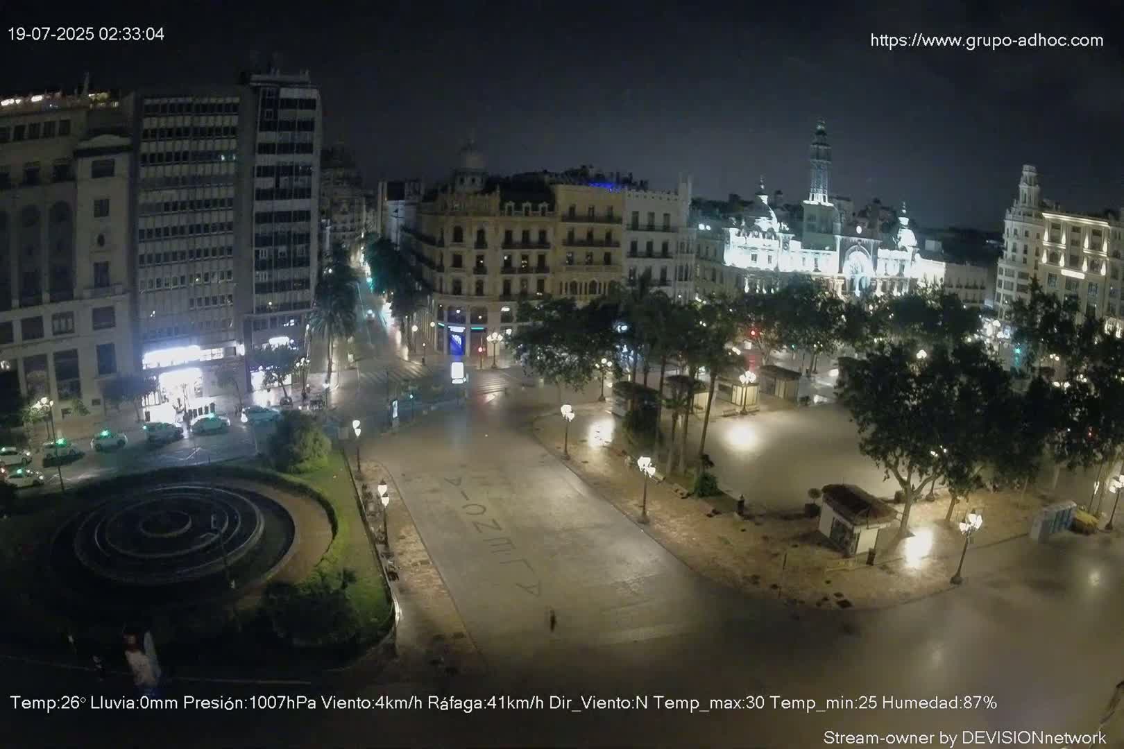 Valencia City , Plaza del Ayuntamiento Square Live Cam - Valencia,  Comunidad Valenciana, Spain