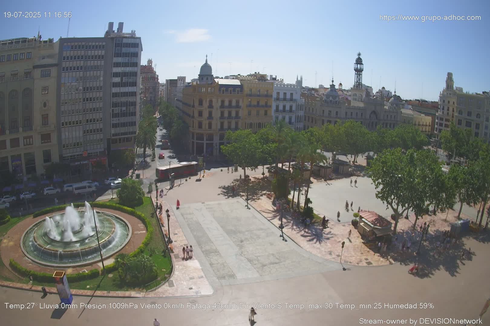 Valencia City , Plaza del Ayuntamiento Square Live Cam - Valencia,  Comunidad Valenciana, Spain