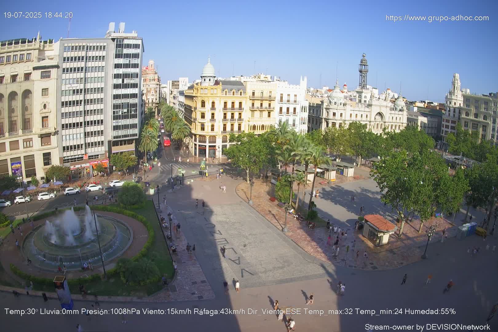 Valencia City , Plaza del Ayuntamiento Square Live Cam - Valencia,  Comunidad Valenciana, Spain