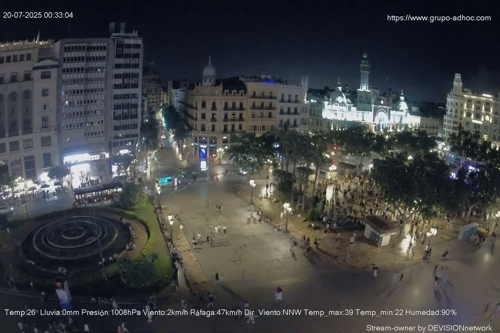 Valencia City , Plaza del Ayuntamiento Square Live Cam - Valencia,  Comunidad Valenciana, Spain