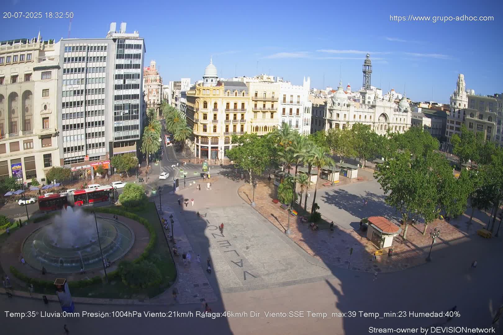 Valencia City , Plaza del Ayuntamiento Square Live Cam - Valencia,  Comunidad Valenciana, Spain