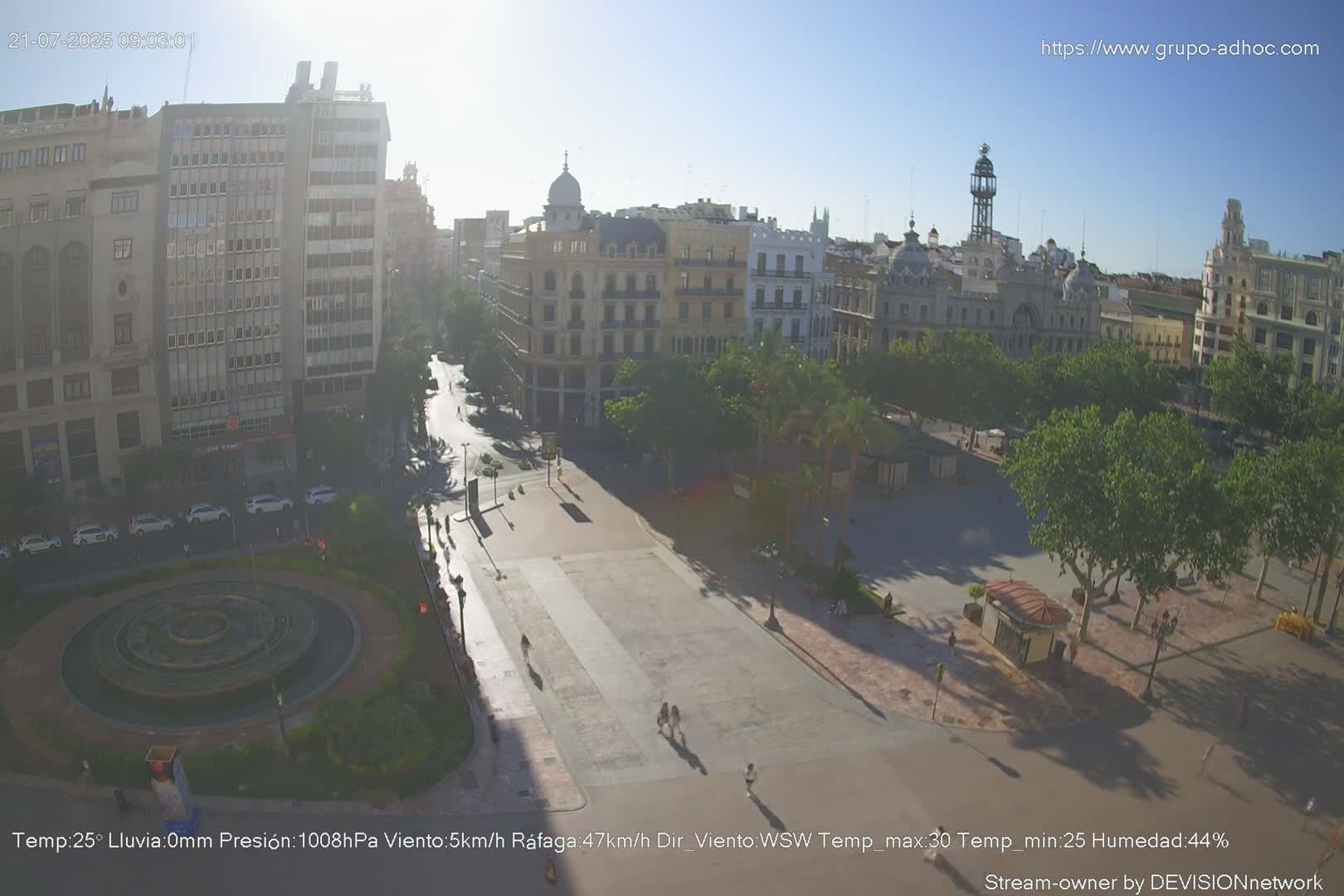 Valencia City , Plaza del Ayuntamiento Square Live Cam - Valencia,  Comunidad Valenciana, Spain