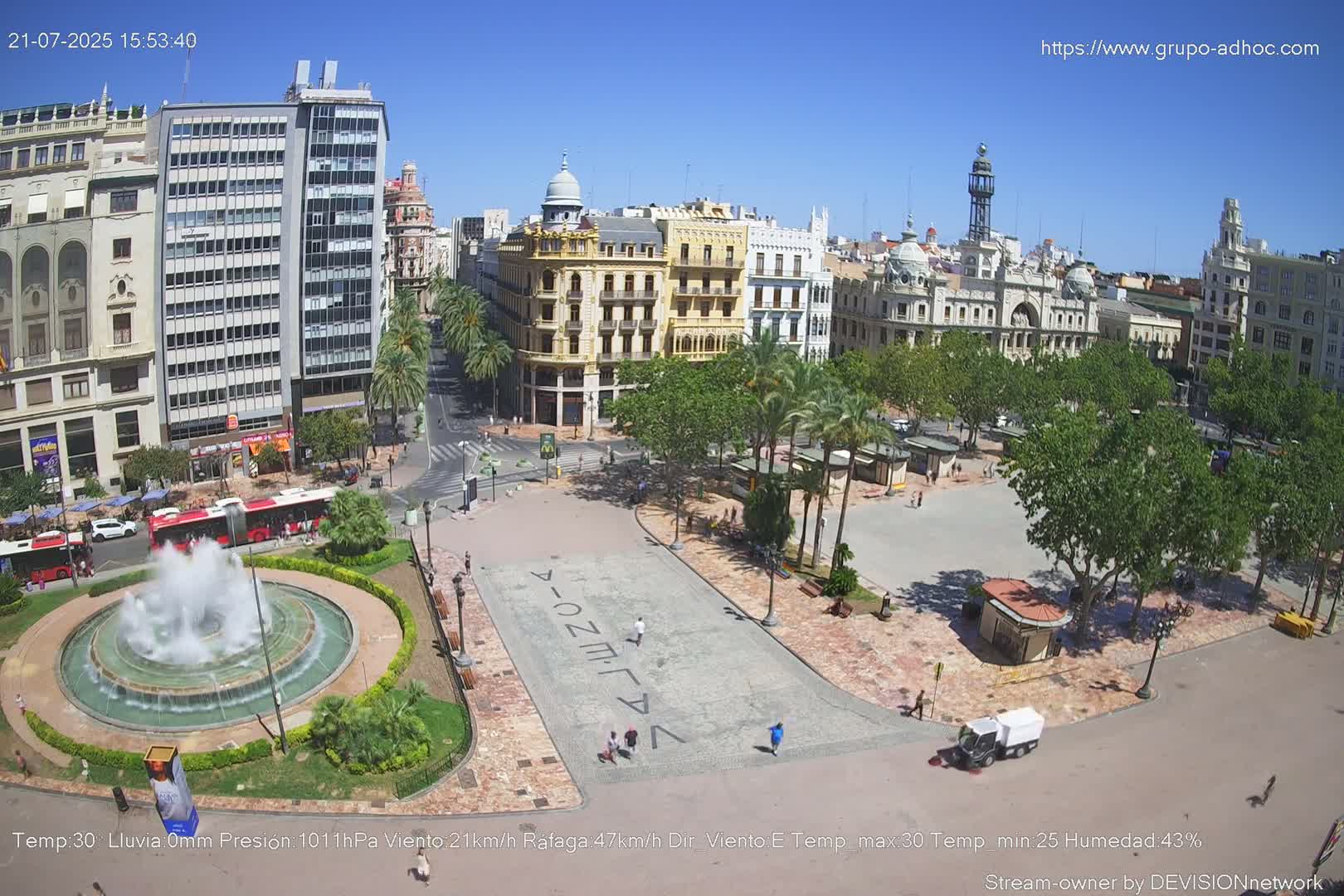 Valencia City , Plaza del Ayuntamiento Square Live Cam - Valencia,  Comunidad Valenciana, Spain