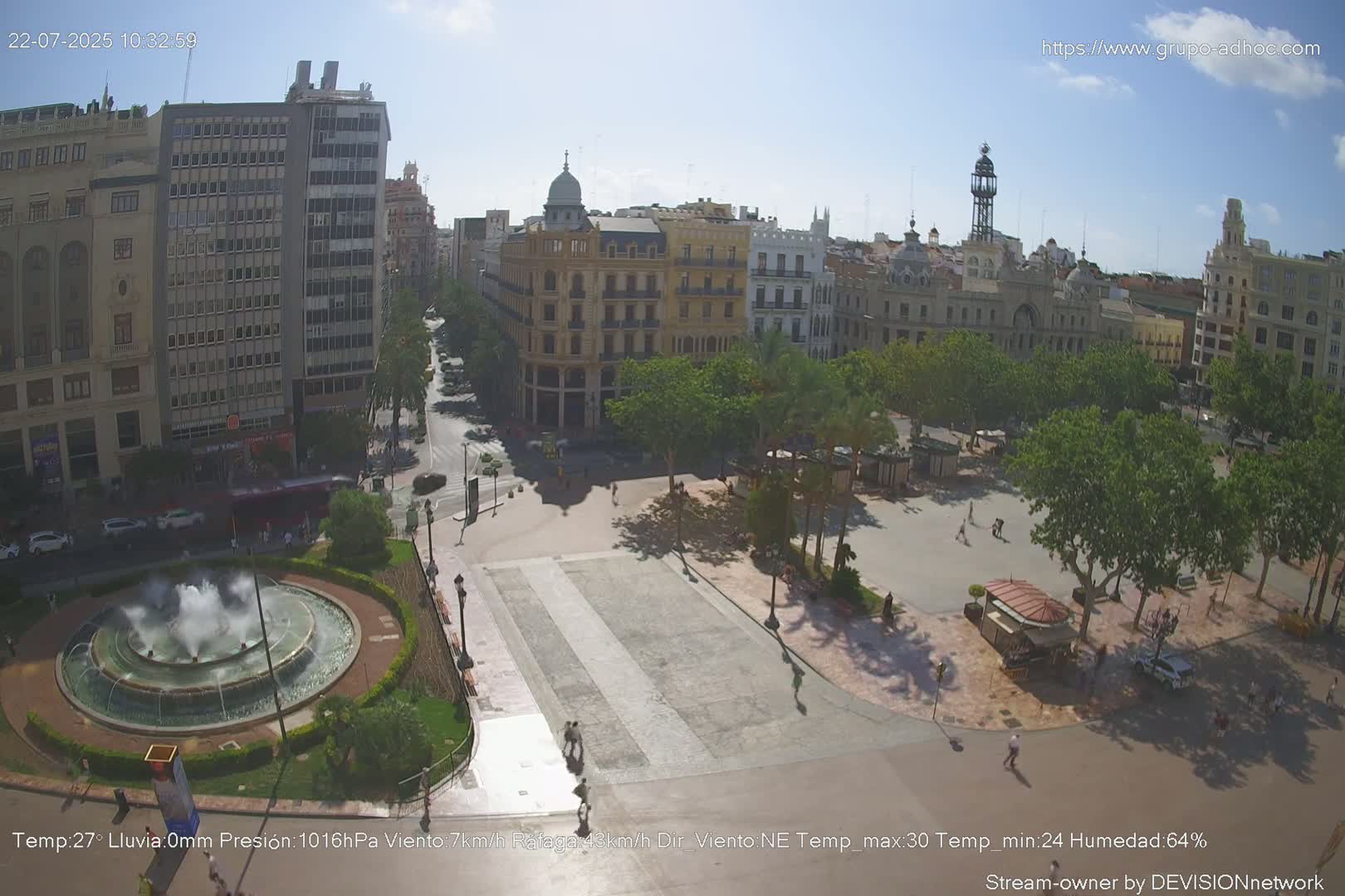 Valencia City , Plaza del Ayuntamiento Square Live Cam - Valencia,  Comunidad Valenciana, Spain