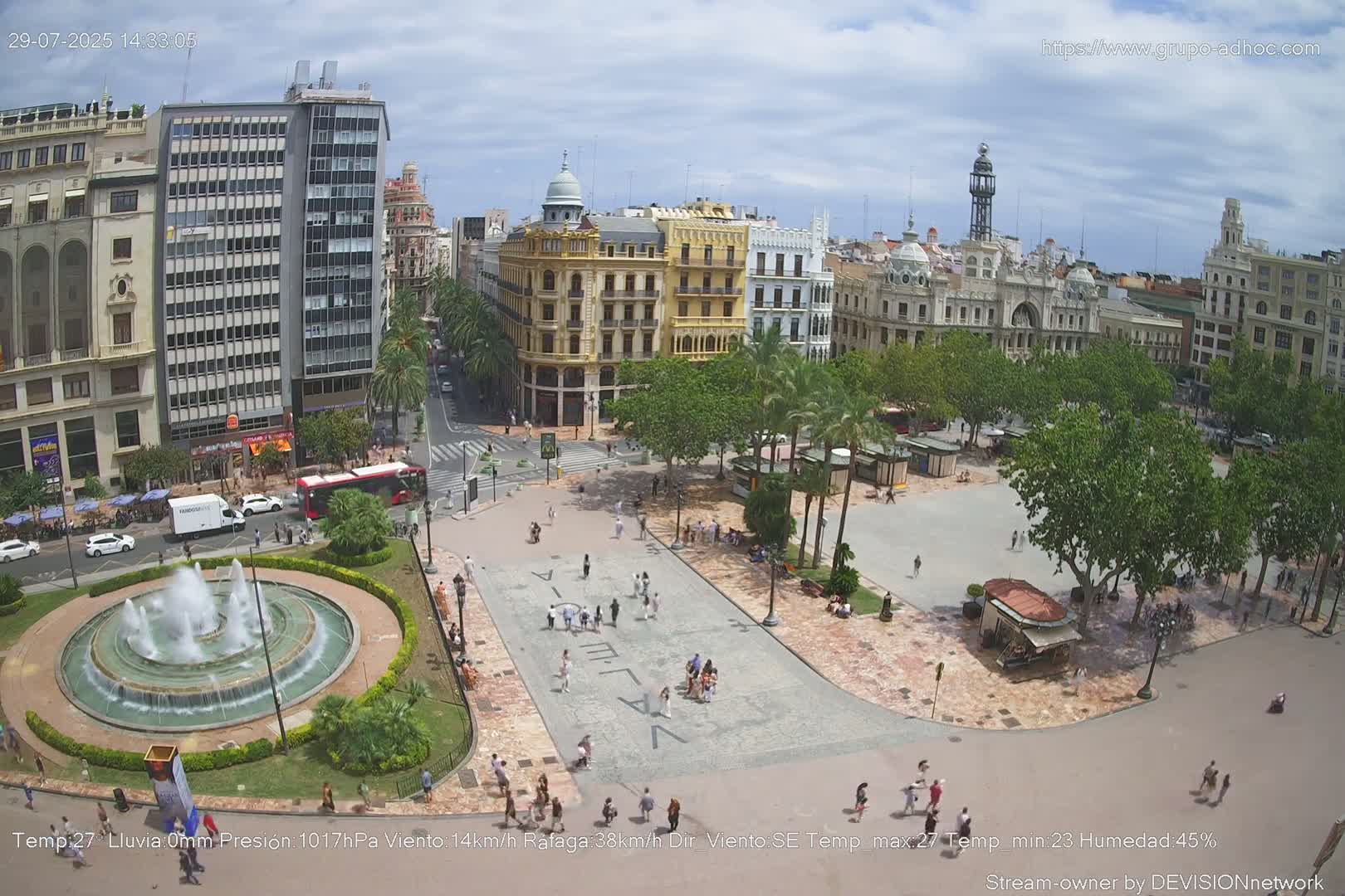 Valencia City , Plaza del Ayuntamiento Square Live Cam - Valencia,  Comunidad Valenciana, Spain