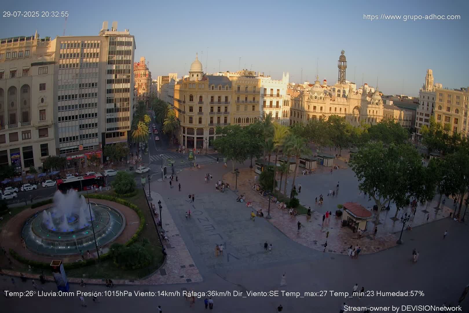 Valencia City , Plaza del Ayuntamiento Square Live Cam - Valencia,  Comunidad Valenciana, Spain