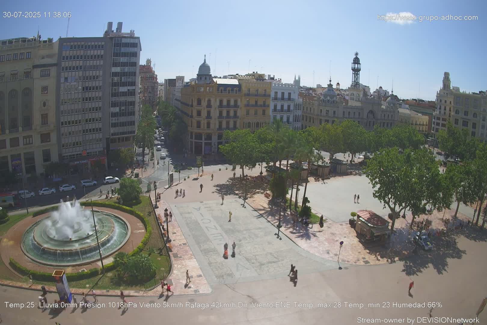 Valencia City , Plaza del Ayuntamiento Square Live Cam - Valencia,  Comunidad Valenciana, Spain