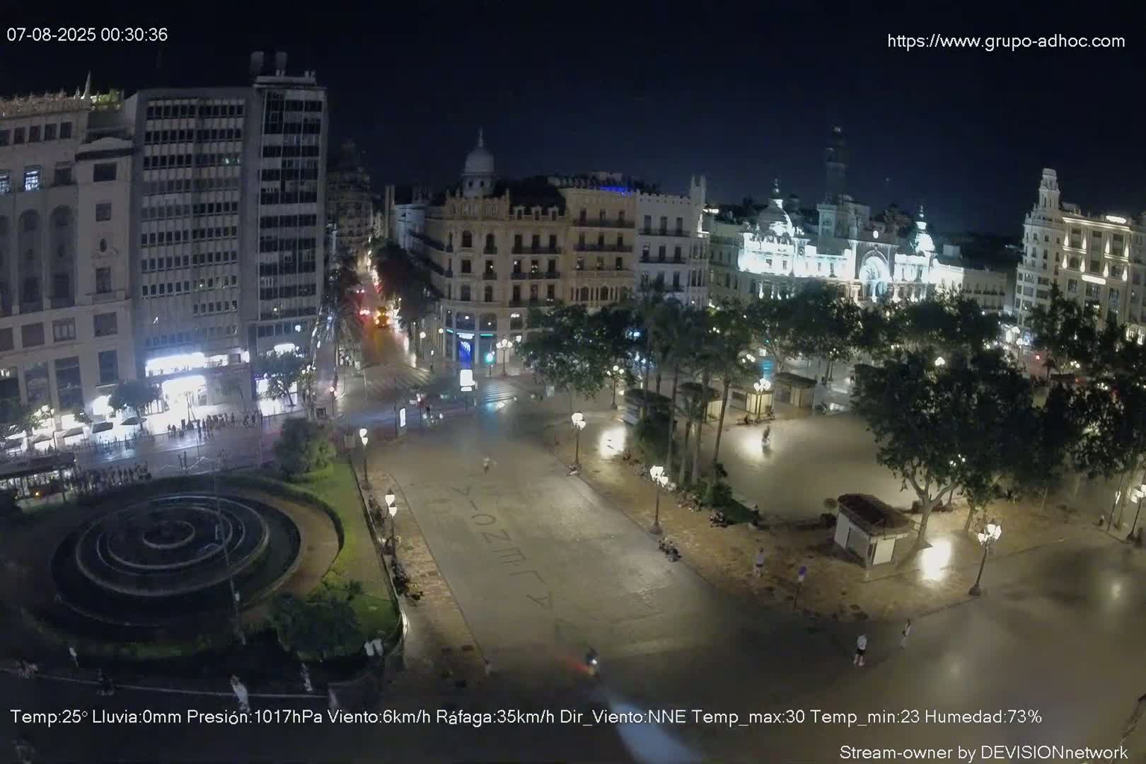 Valencia City , Plaza del Ayuntamiento Square Live Cam - Valencia,  Comunidad Valenciana, Spain
