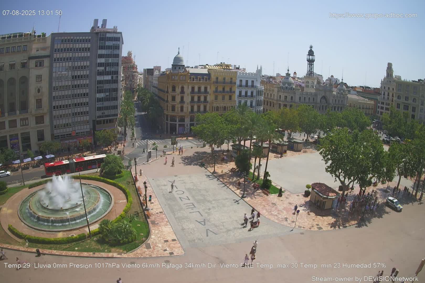 Valencia City , Plaza del Ayuntamiento Square Live Cam - Valencia,  Comunidad Valenciana, Spain