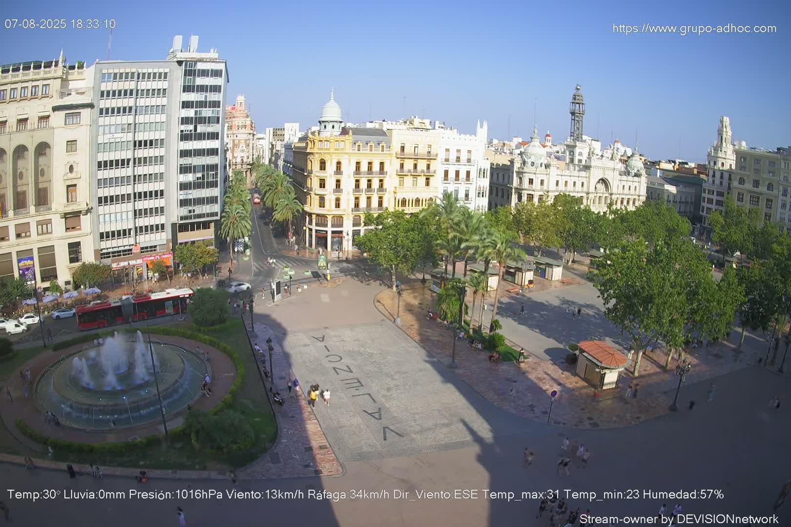 Valencia City , Plaza del Ayuntamiento Square Live Cam - Valencia,  Comunidad Valenciana, Spain