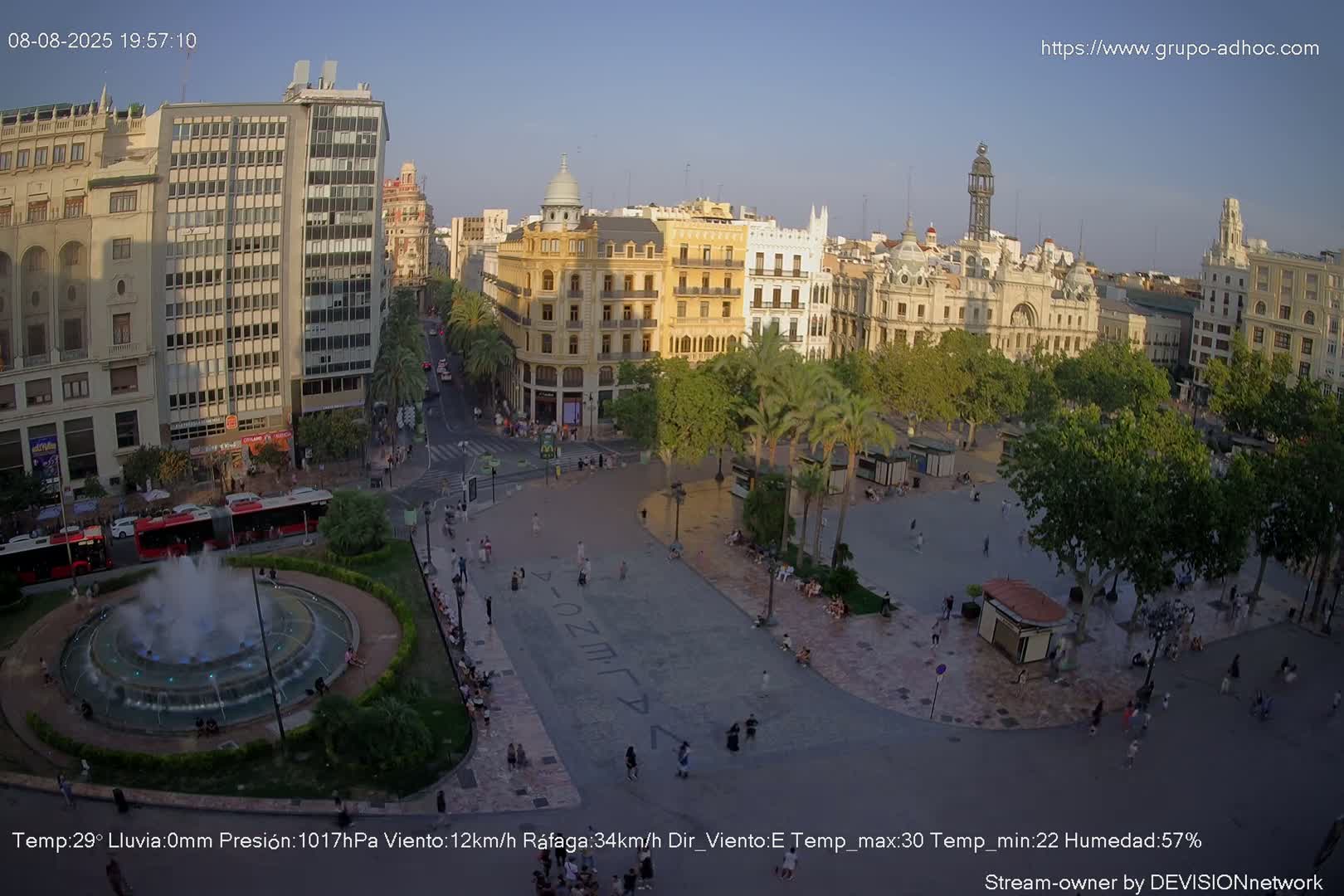 Valencia City , Plaza del Ayuntamiento Square Live Cam - Valencia,  Comunidad Valenciana, Spain