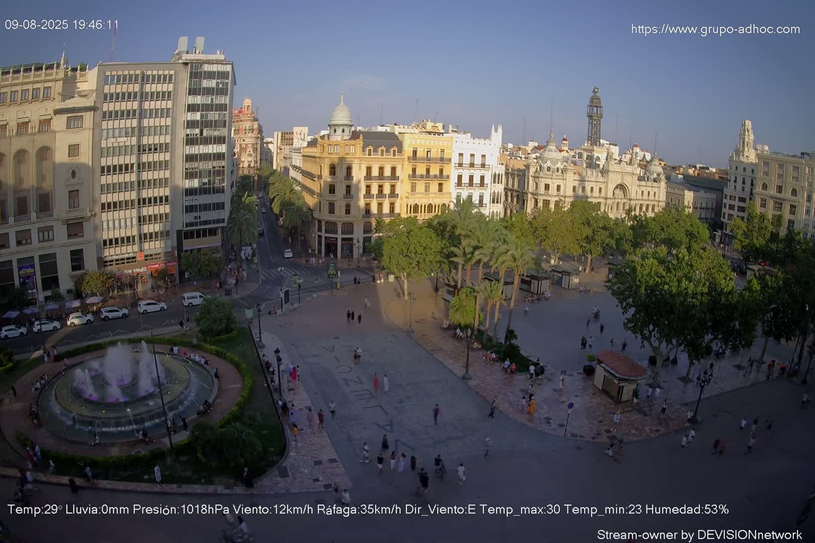 Valencia City , Plaza del Ayuntamiento Square Live Cam - Valencia,  Comunidad Valenciana, Spain