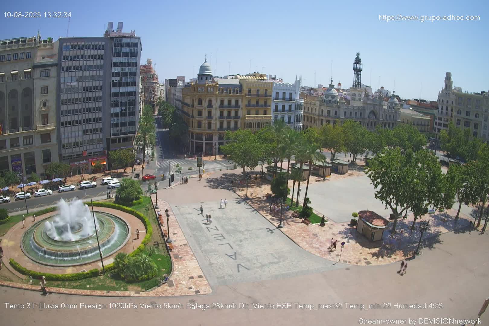 Valencia City , Plaza del Ayuntamiento Square Live Cam - Valencia,  Comunidad Valenciana, Spain