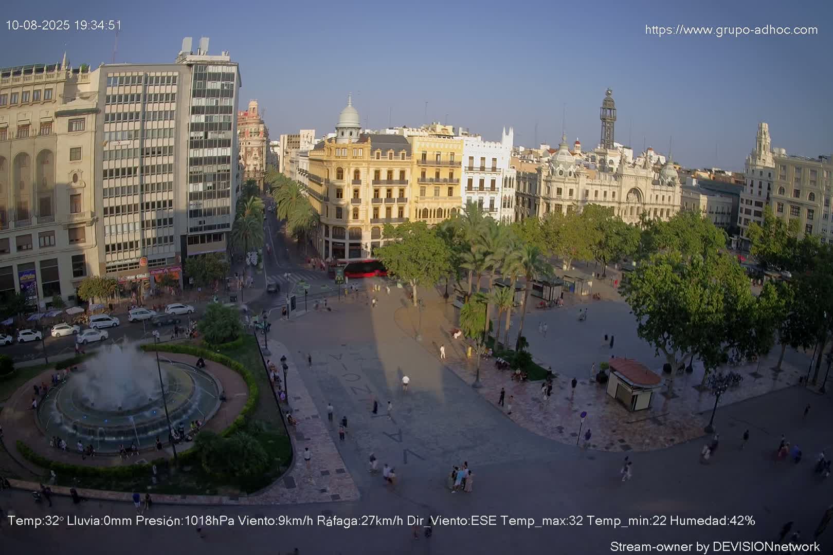 Valencia City , Plaza del Ayuntamiento Square Live Cam - Valencia,  Comunidad Valenciana, Spain