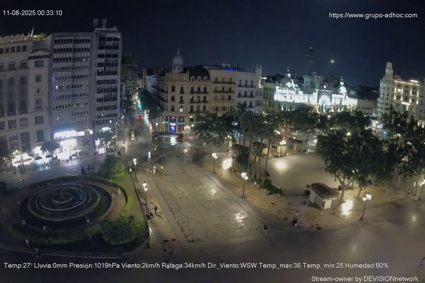 Valencia City , Plaza del Ayuntamiento Square Live Cam - Valencia,  Comunidad Valenciana, Spain