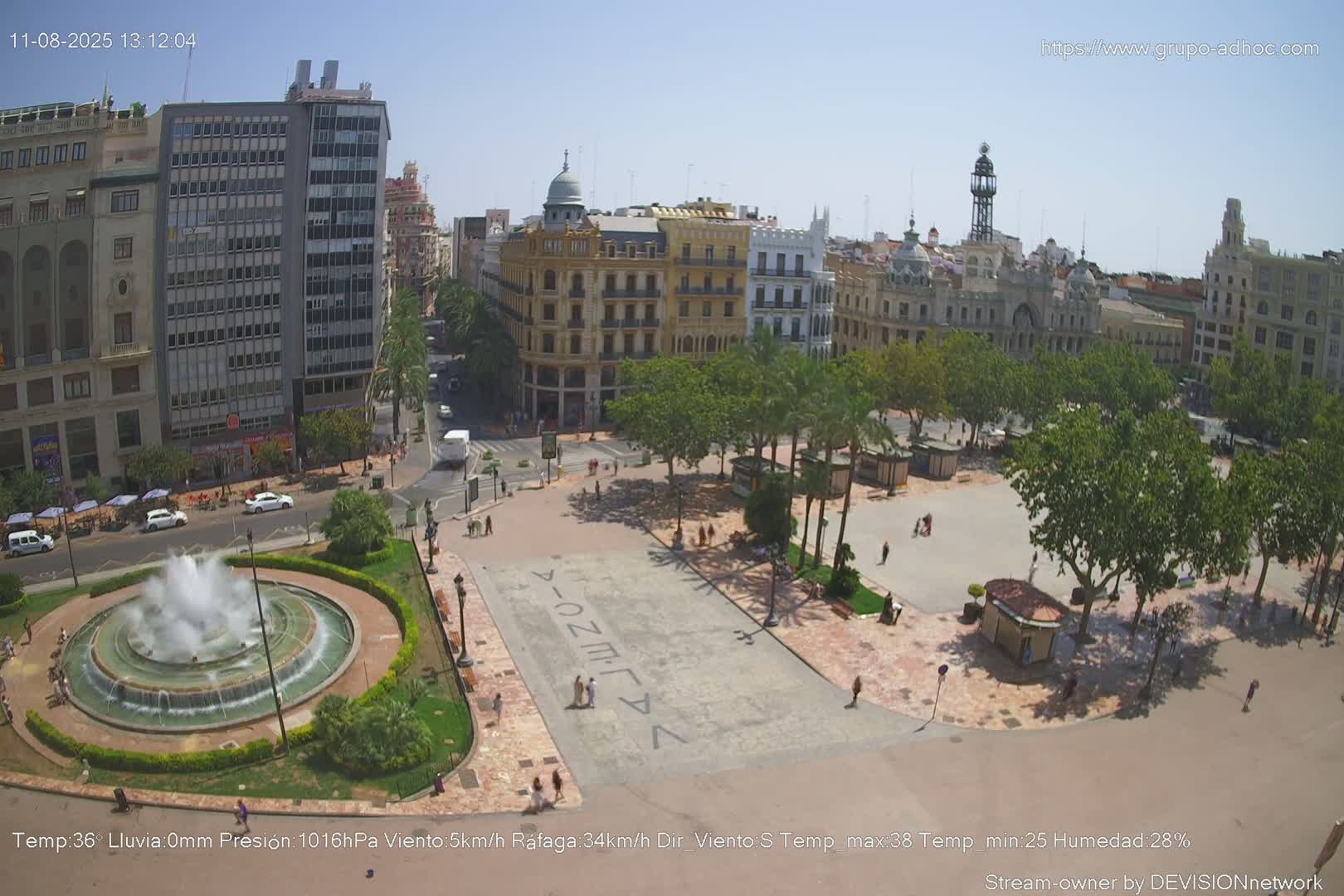 Valencia City , Plaza del Ayuntamiento Square Live Cam - Valencia,  Comunidad Valenciana, Spain
