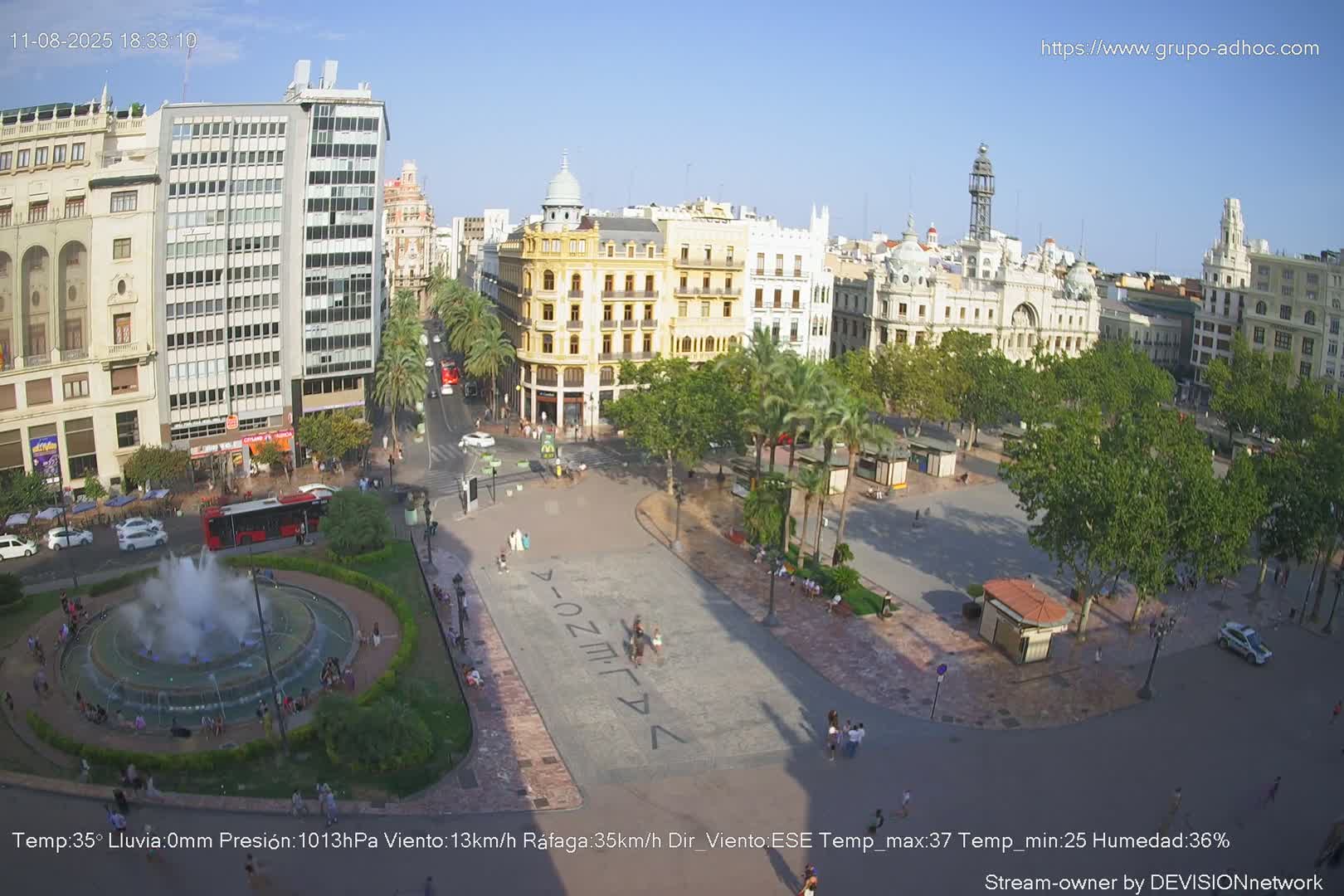 Valencia City , Plaza del Ayuntamiento Square Live Cam - Valencia,  Comunidad Valenciana, Spain