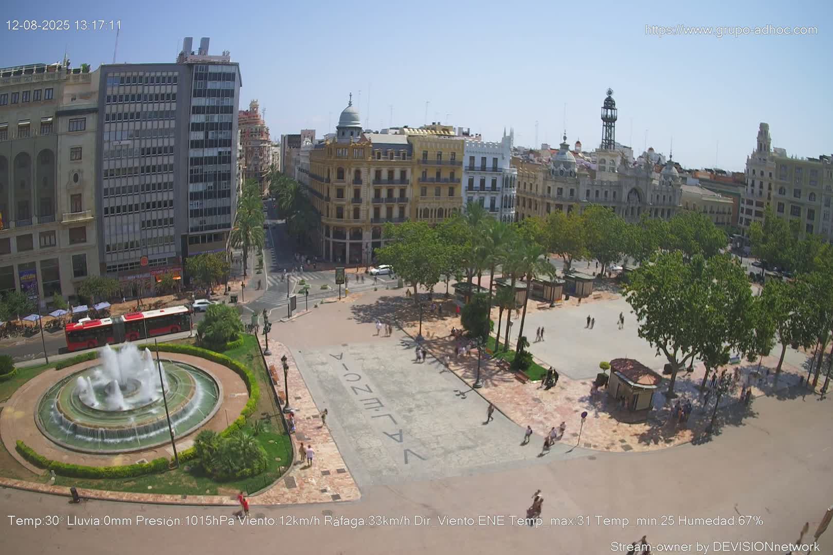 Valencia City , Plaza del Ayuntamiento Square Live Cam - Valencia,  Comunidad Valenciana, Spain