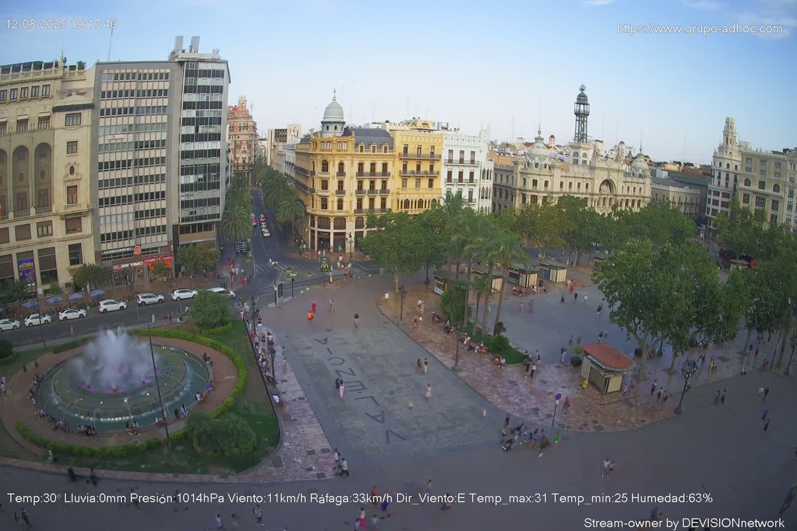 Valencia City , Plaza del Ayuntamiento Square Live Cam - Valencia,  Comunidad Valenciana, Spain