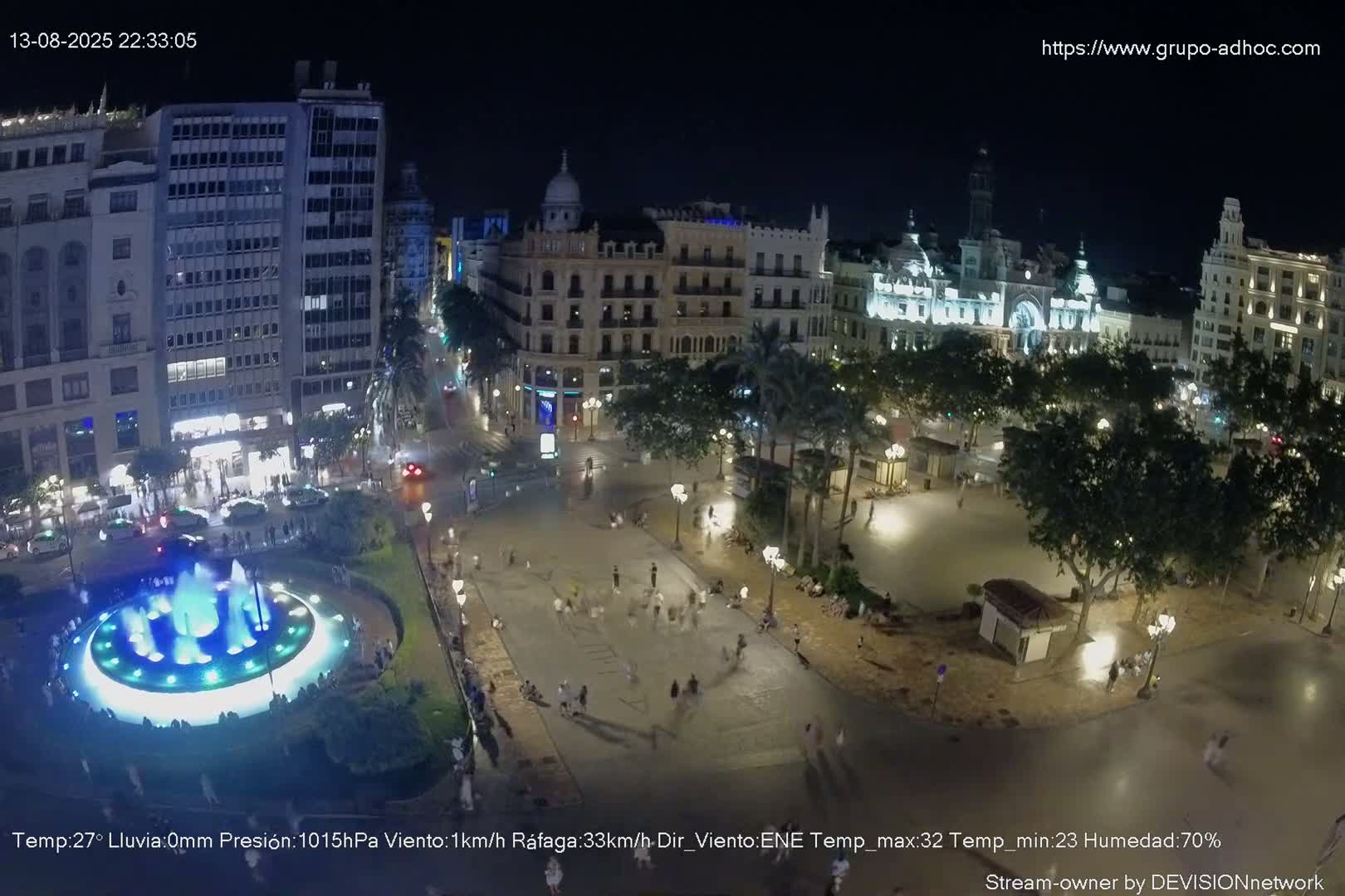Valencia City , Plaza del Ayuntamiento Square Live Cam - Valencia,  Comunidad Valenciana, Spain