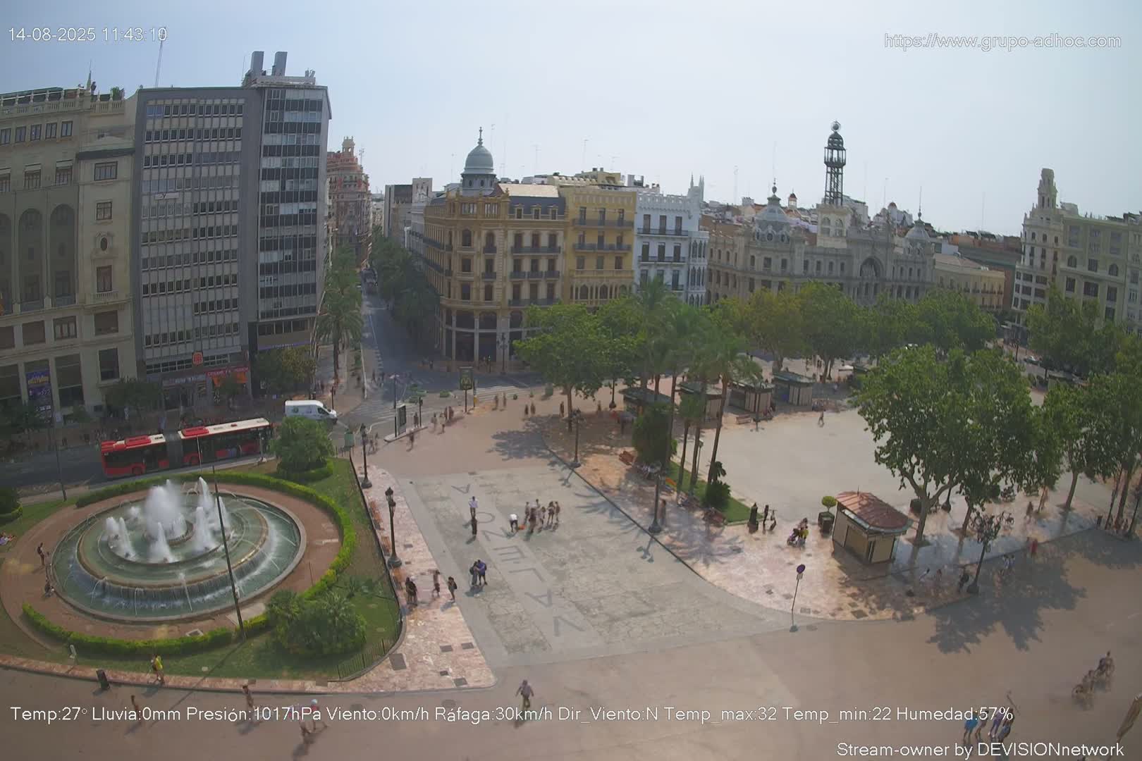 Valencia City , Plaza del Ayuntamiento Square Live Cam - Valencia,  Comunidad Valenciana, Spain