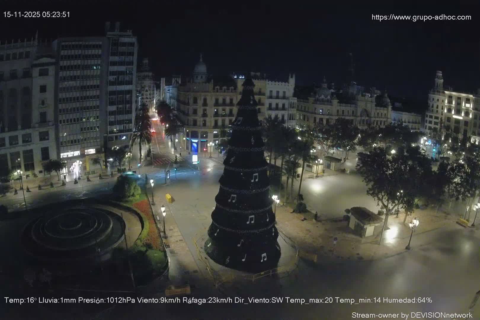 Valencia City , Plaza del Ayuntamiento Square Live Cam - Valencia,  Comunidad Valenciana, Spain