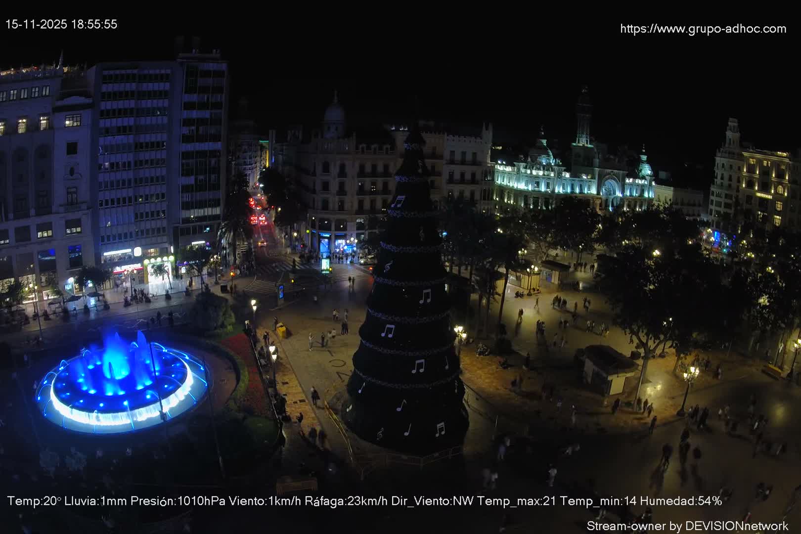 Valencia City , Plaza del Ayuntamiento Square Live Cam - Valencia,  Comunidad Valenciana, Spain