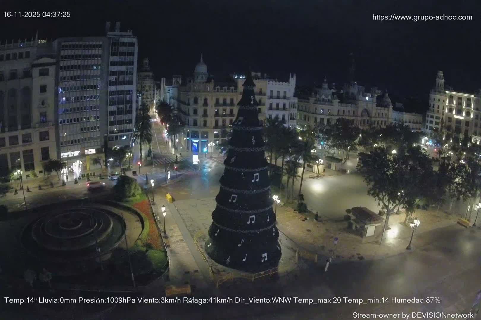 Valencia City , Plaza del Ayuntamiento Square Live Cam - Valencia,  Comunidad Valenciana, Spain