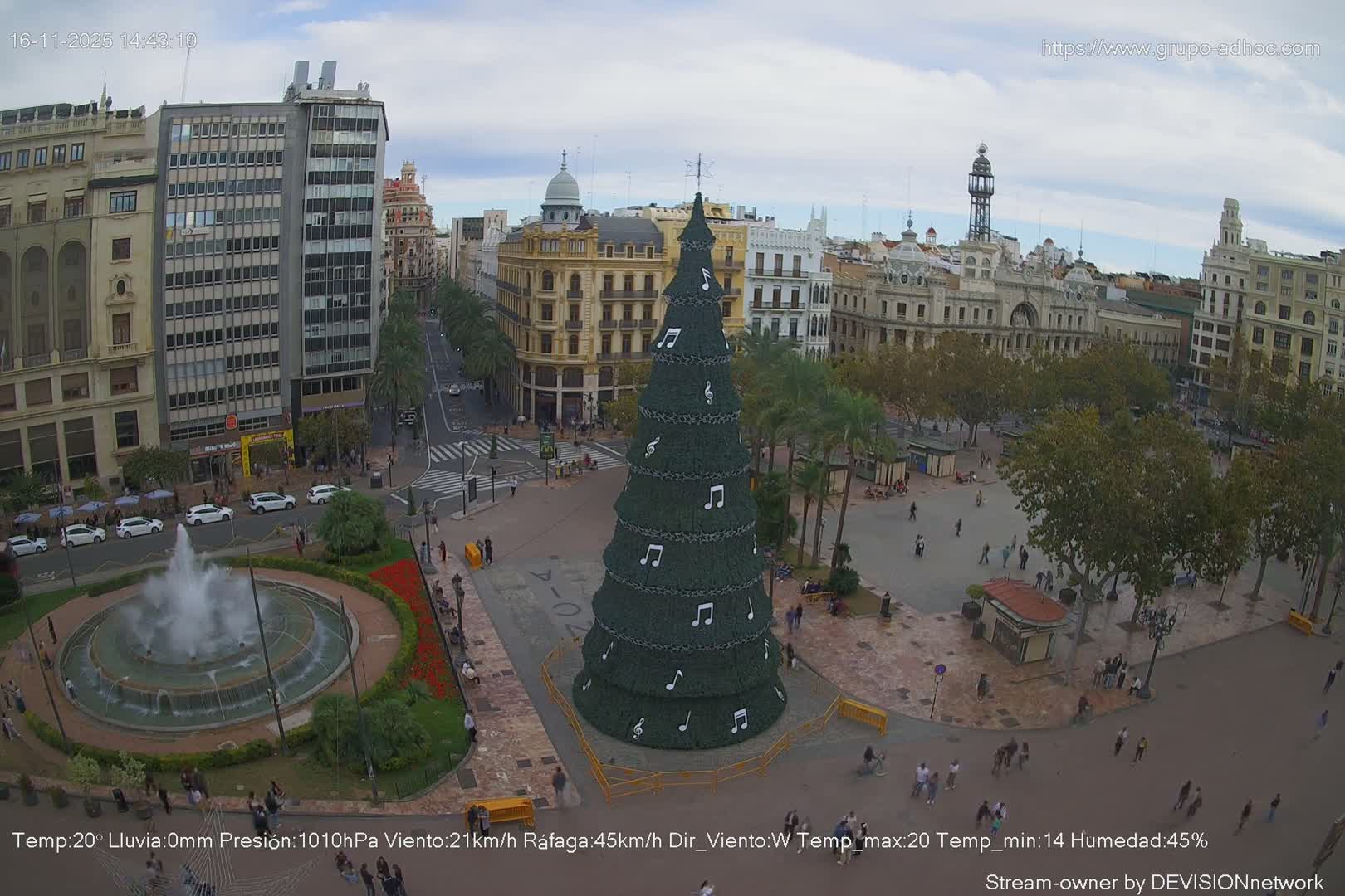 Valencia City , Plaza del Ayuntamiento Square Live Cam - Valencia,  Comunidad Valenciana, Spain