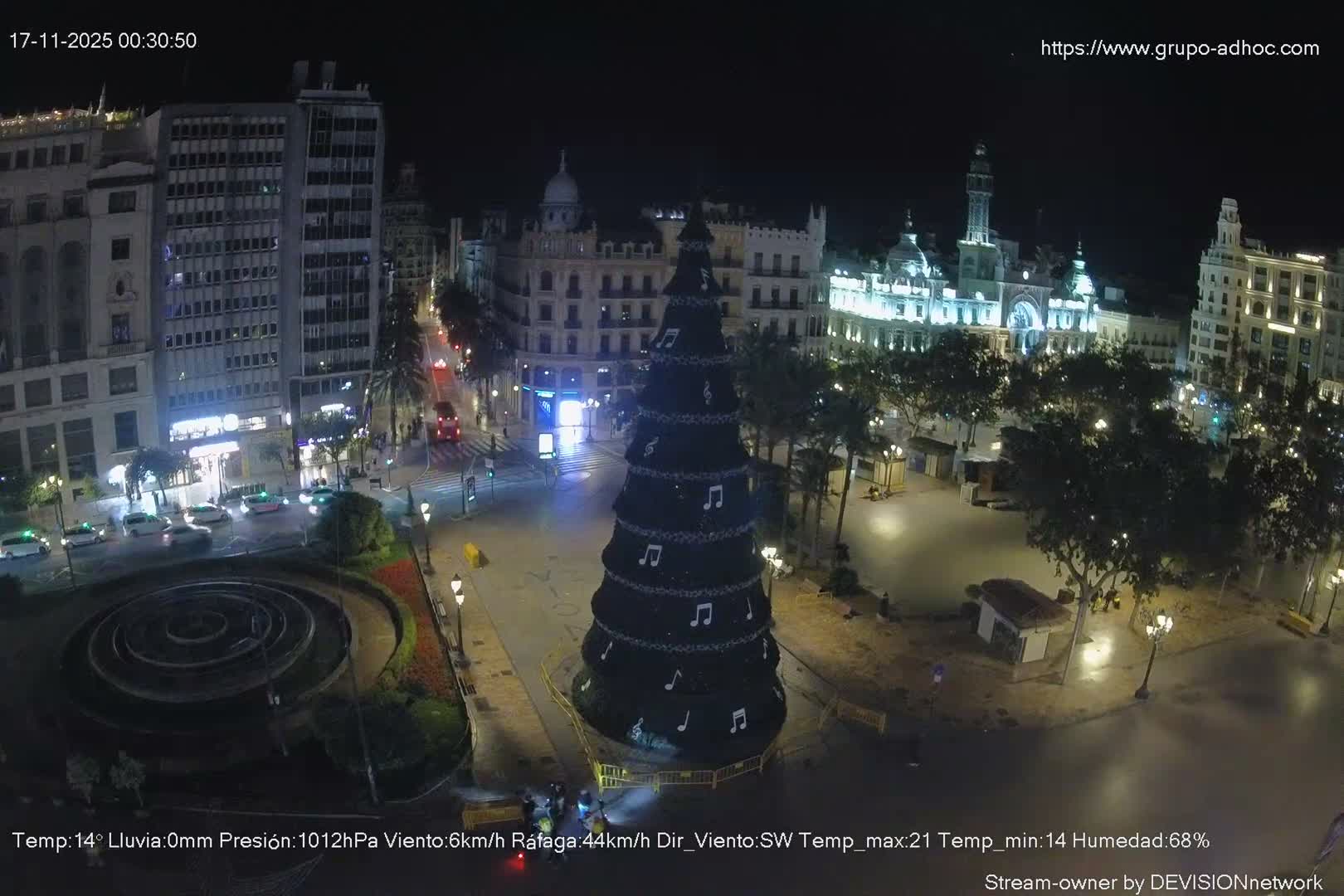 Valencia City , Plaza del Ayuntamiento Square Live Cam - Valencia,  Comunidad Valenciana, Spain