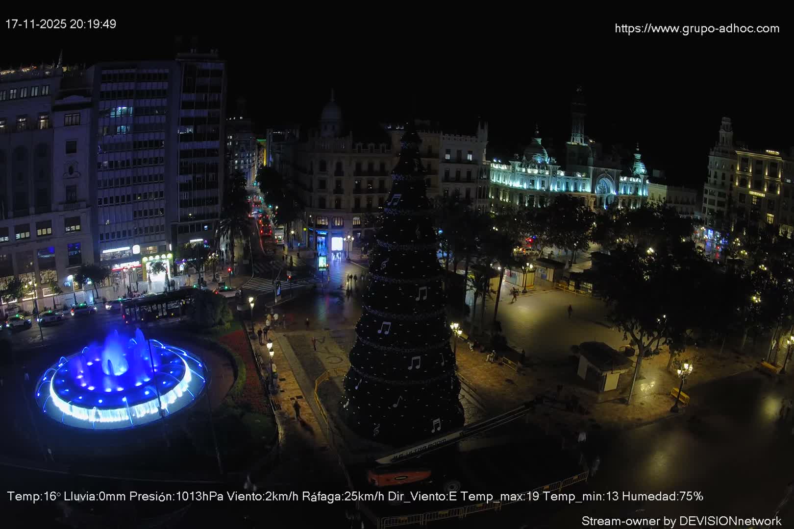 Valencia City , Plaza del Ayuntamiento Square Live Cam - Valencia,  Comunidad Valenciana, Spain
