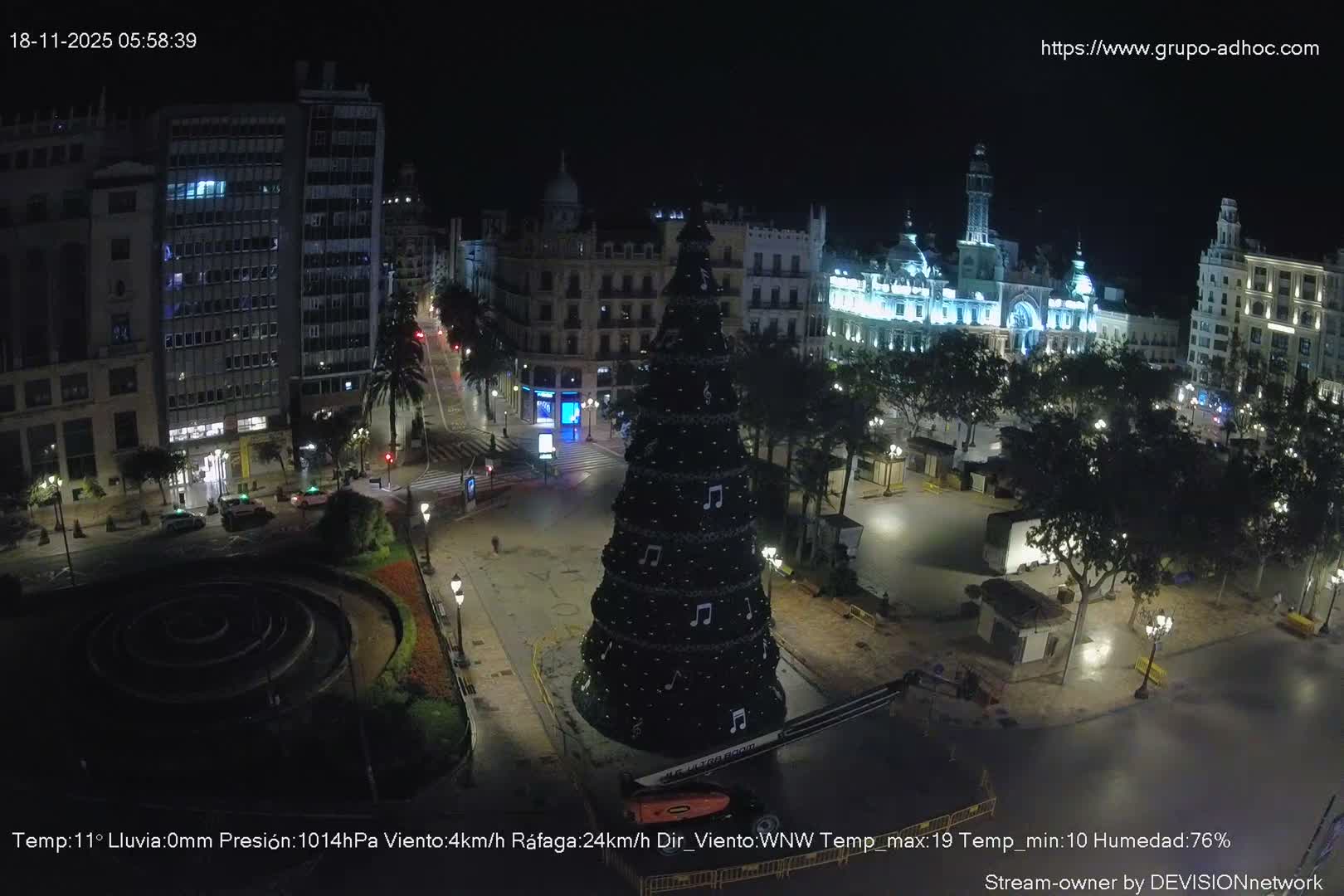 Valencia City , Plaza del Ayuntamiento Square Live Cam - Valencia,  Comunidad Valenciana, Spain