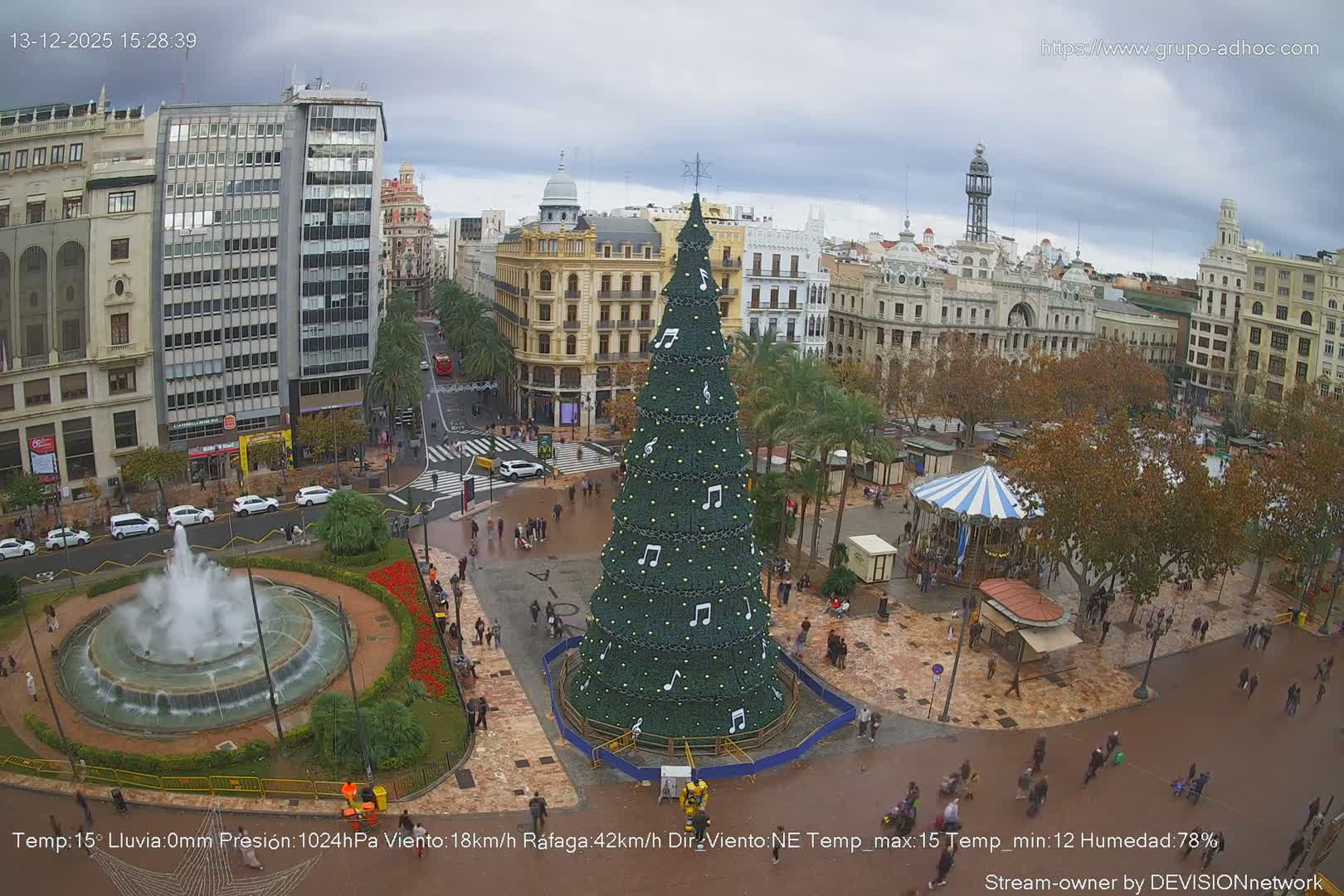 Valencia City , Plaza del Ayuntamiento Square Live Cam - Valencia,  Comunidad Valenciana, Spain