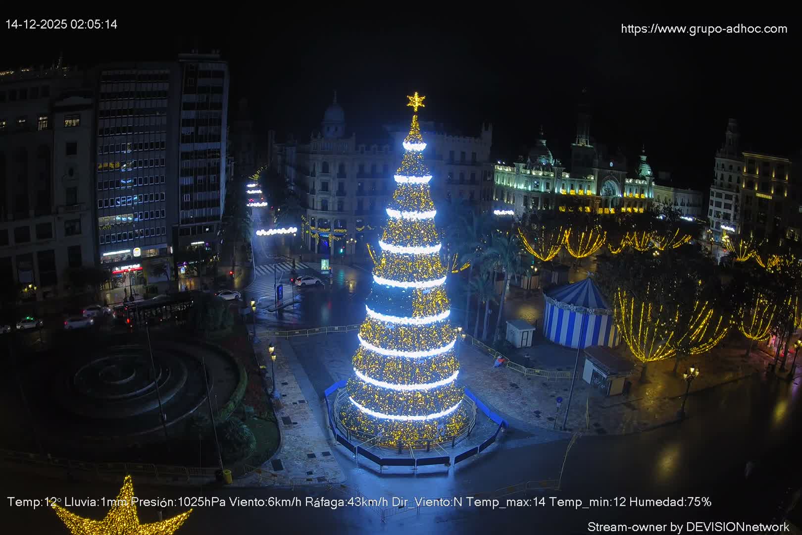 Valencia City , Plaza del Ayuntamiento Square Live Cam - Valencia,  Comunidad Valenciana, Spain