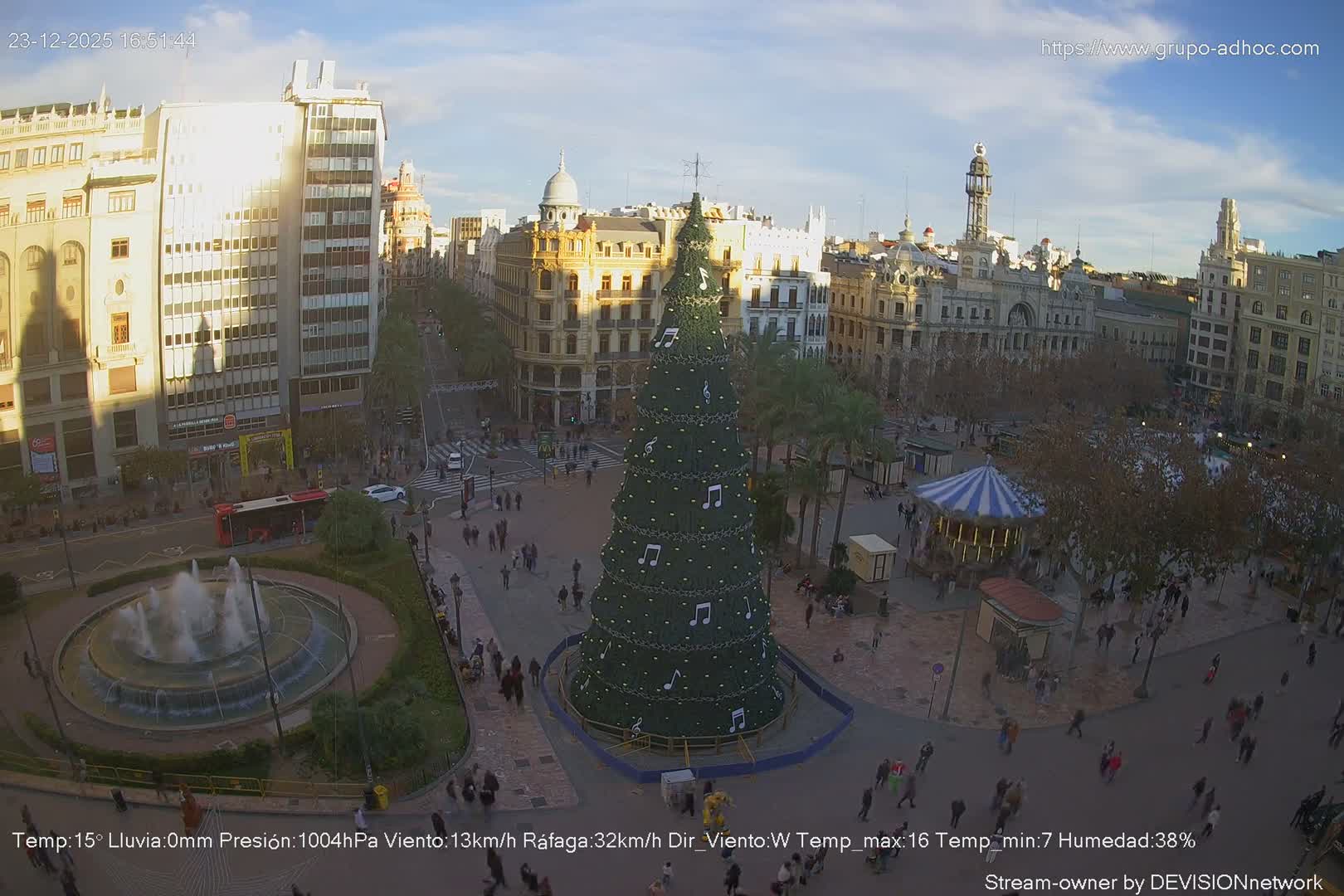 Valencia City , Plaza del Ayuntamiento Square Live Cam - Valencia,  Comunidad Valenciana, Spain