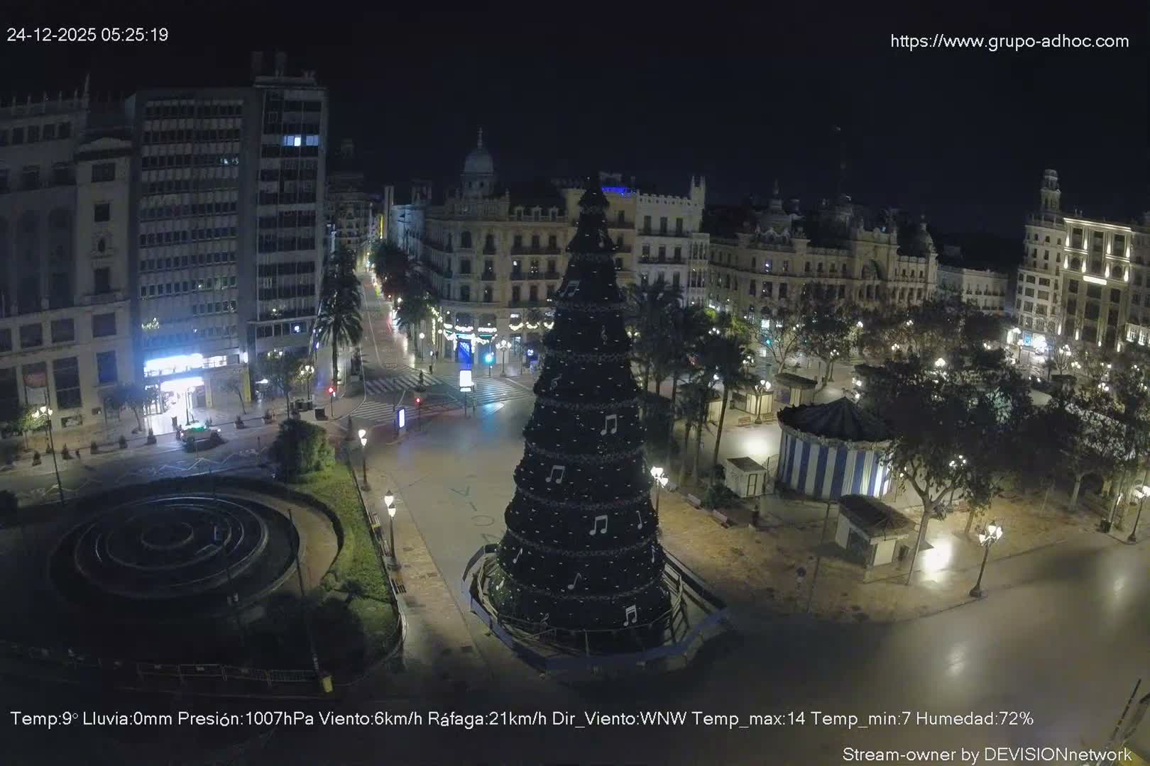 Valencia City , Plaza del Ayuntamiento Square Live Cam - Valencia,  Comunidad Valenciana, Spain