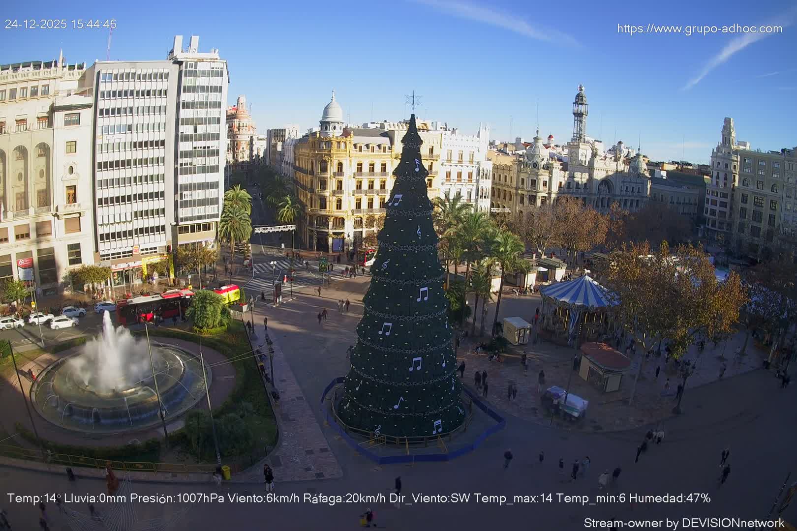 Valencia City , Plaza del Ayuntamiento Square Live Cam - Valencia,  Comunidad Valenciana, Spain