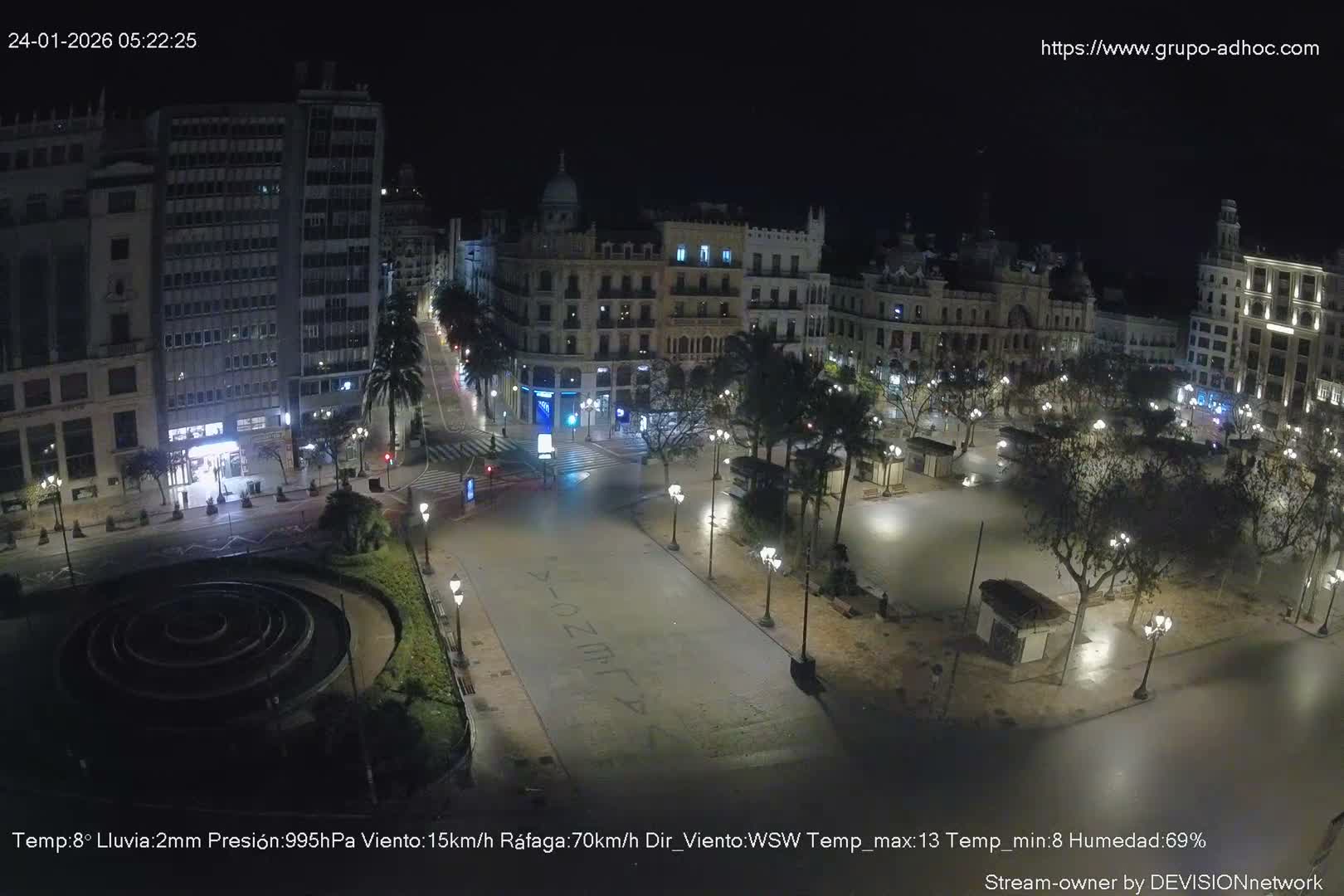 Valencia City , Plaza del Ayuntamiento Square Live Cam - Valencia,  Comunidad Valenciana, Spain