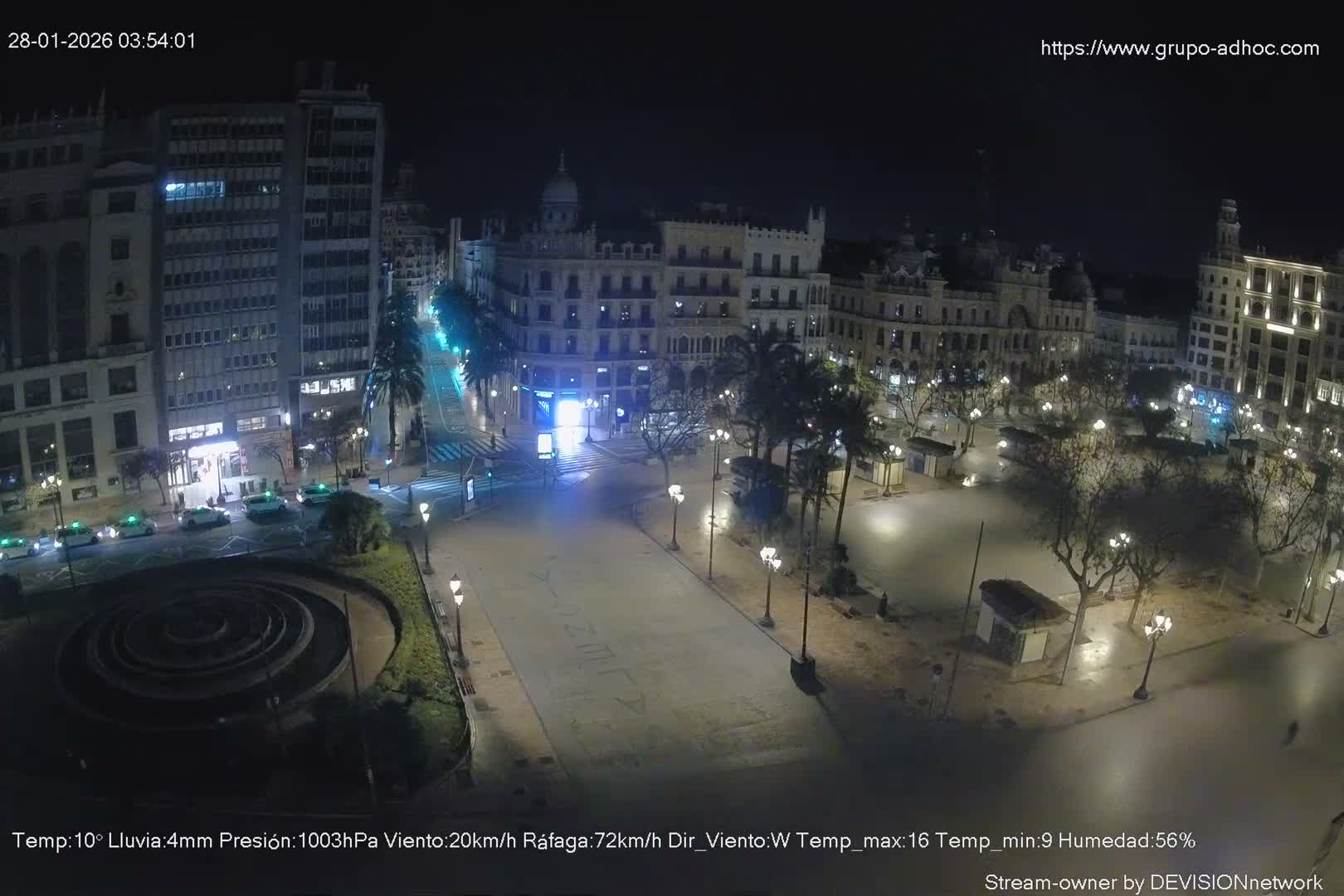 Valencia City , Plaza del Ayuntamiento Square Live Cam - Valencia,  Comunidad Valenciana, Spain