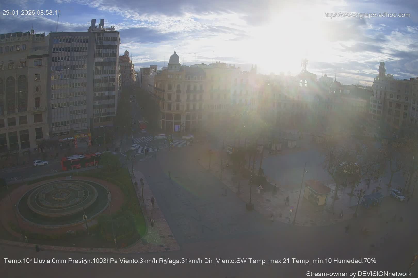 Valencia City , Plaza del Ayuntamiento Square Live Cam - Valencia,  Comunidad Valenciana, Spain