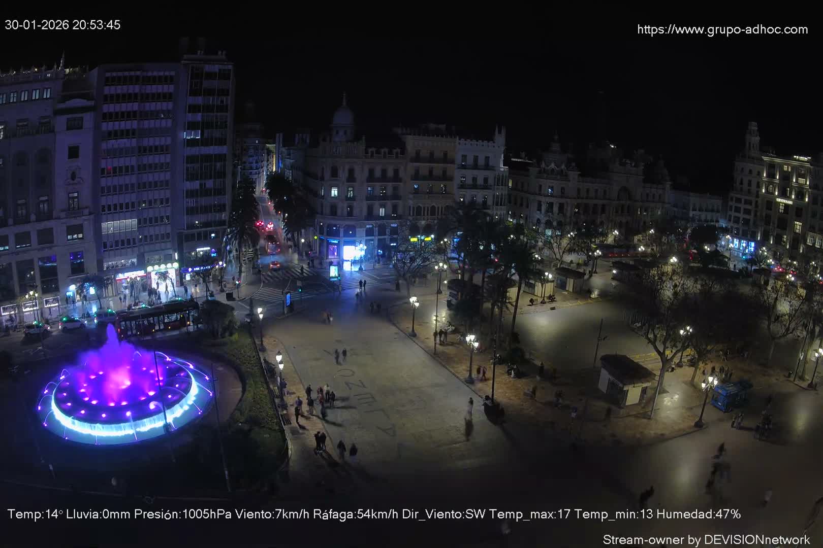 Valencia City , Plaza del Ayuntamiento Square Live Cam - Valencia,  Comunidad Valenciana, Spain