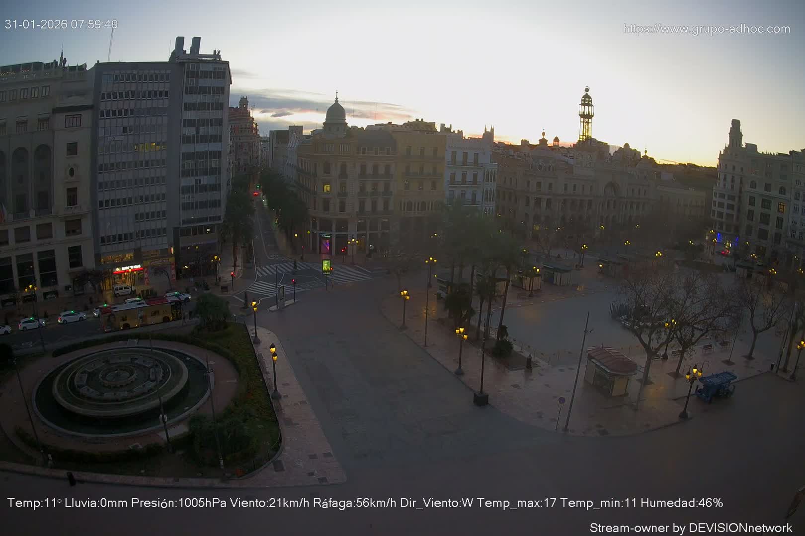 Valencia City , Plaza del Ayuntamiento Square Live Cam - Valencia,  Comunidad Valenciana, Spain