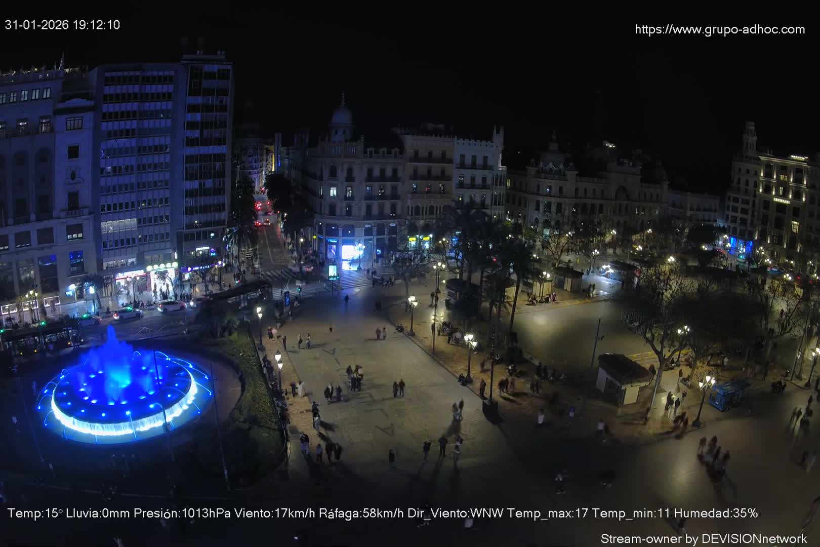 Valencia City , Plaza del Ayuntamiento Square Live Cam - Valencia,  Comunidad Valenciana, Spain