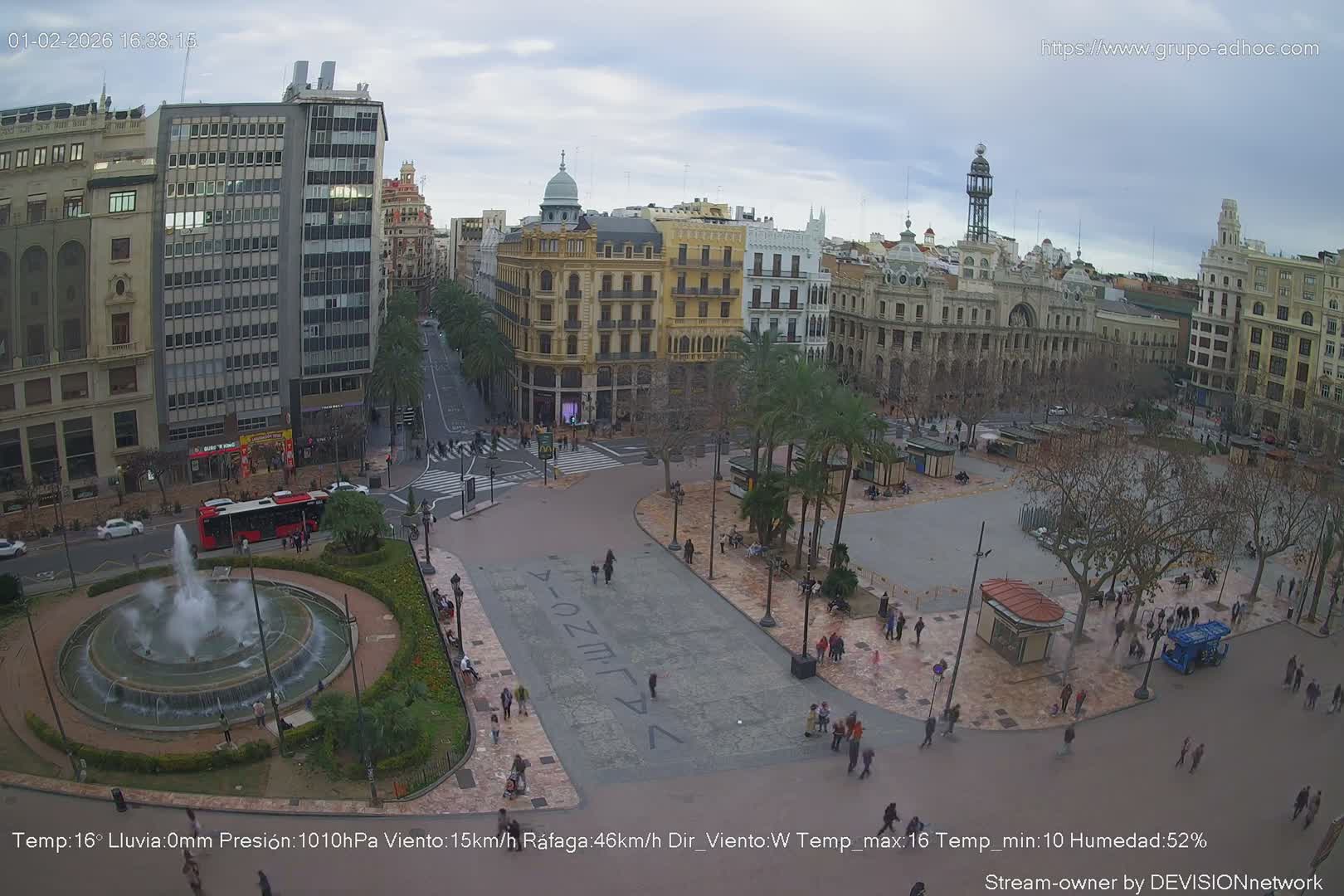 Valencia City , Plaza del Ayuntamiento Square Live Cam - Valencia,  Comunidad Valenciana, Spain