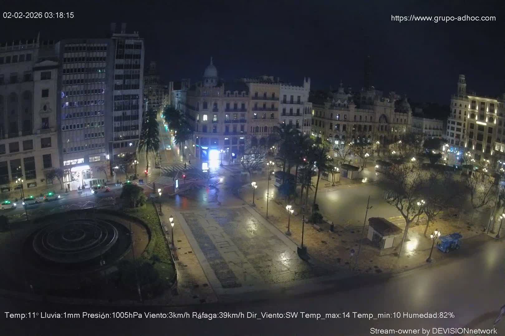 Valencia City , Plaza del Ayuntamiento Square Live Cam - Valencia,  Comunidad Valenciana, Spain