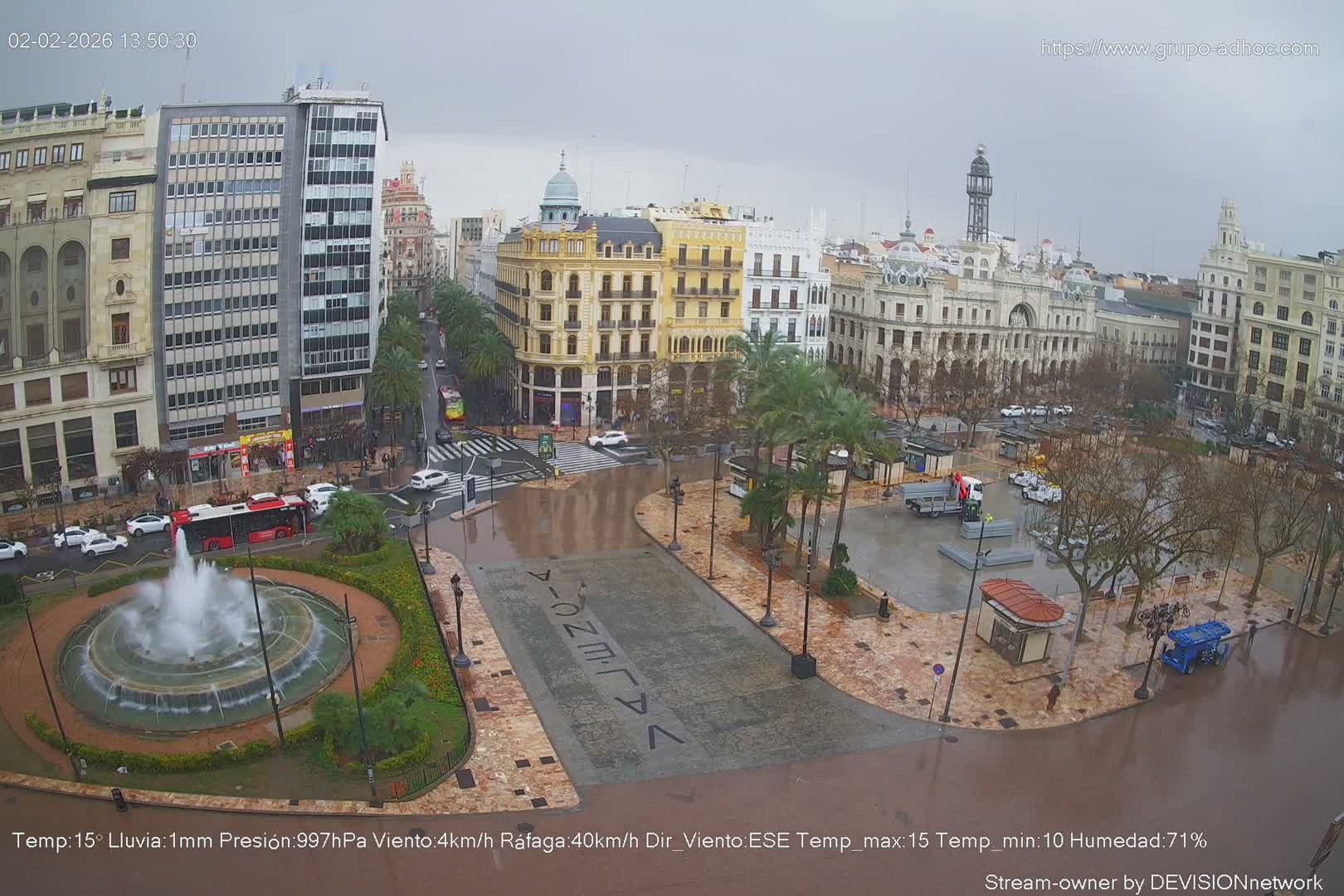 Valencia City , Plaza del Ayuntamiento Square Live Cam - Valencia,  Comunidad Valenciana, Spain