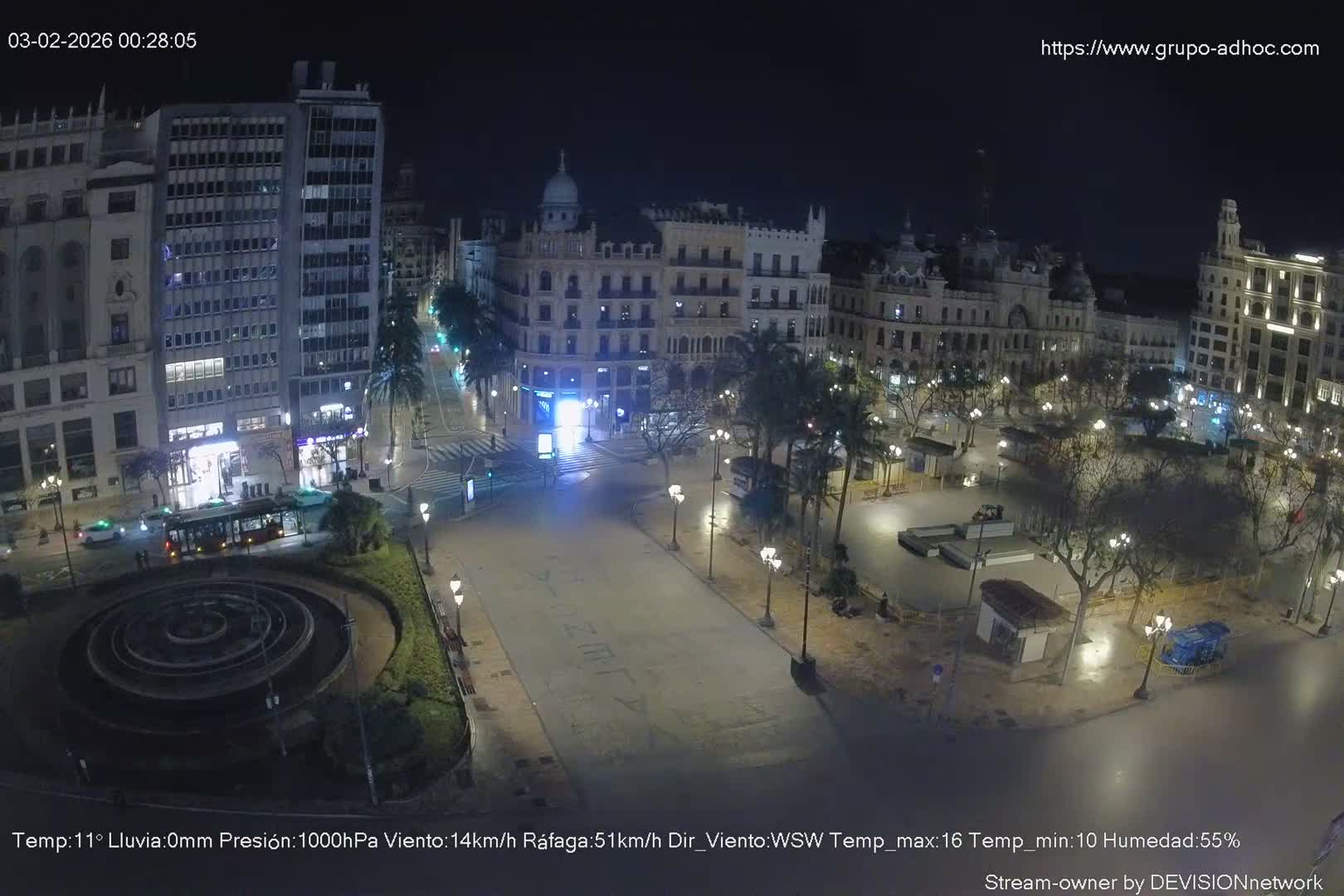 Valencia City , Plaza del Ayuntamiento Square Live Cam - Valencia,  Comunidad Valenciana, Spain