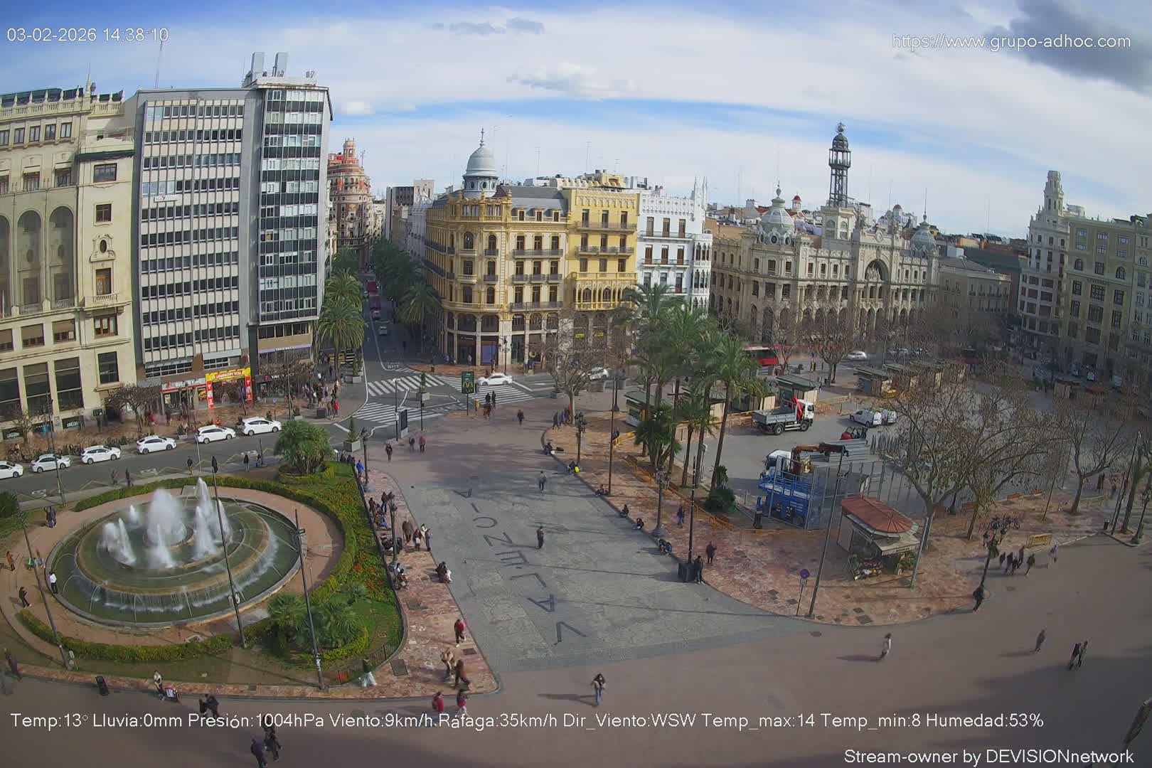Valencia City , Plaza del Ayuntamiento Square Live Cam - Valencia,  Comunidad Valenciana, Spain