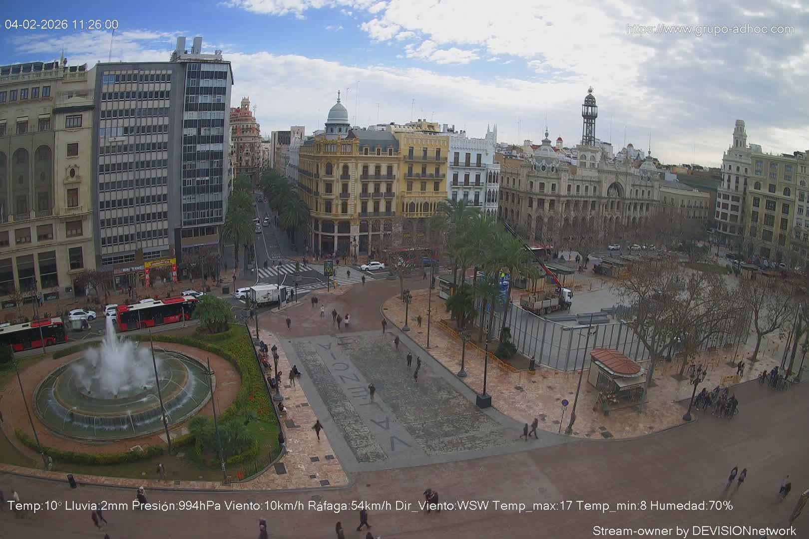 Valencia City , Plaza del Ayuntamiento Square Live Cam - Valencia,  Comunidad Valenciana, Spain